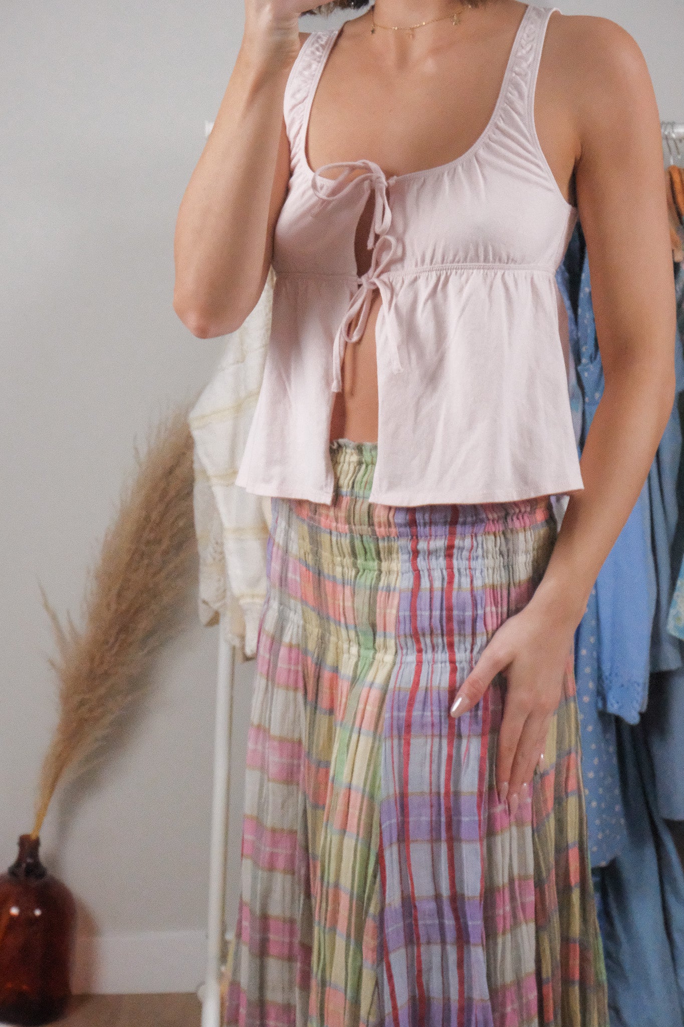 Aritzia x Cotton Tie Tank (S)
