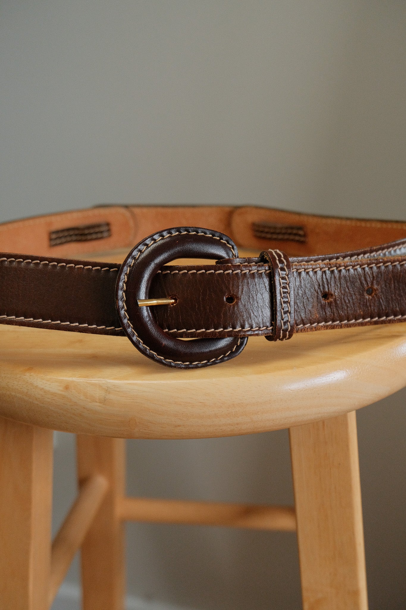 Made in USA x Vintage x Leather Belt (S)