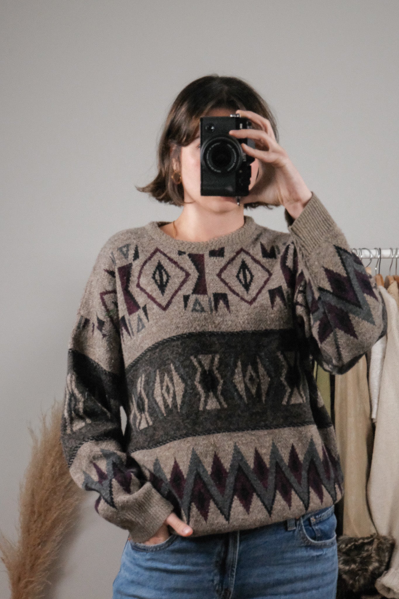 Made in Canada x Vintage x Patterned Sweater (S/M)