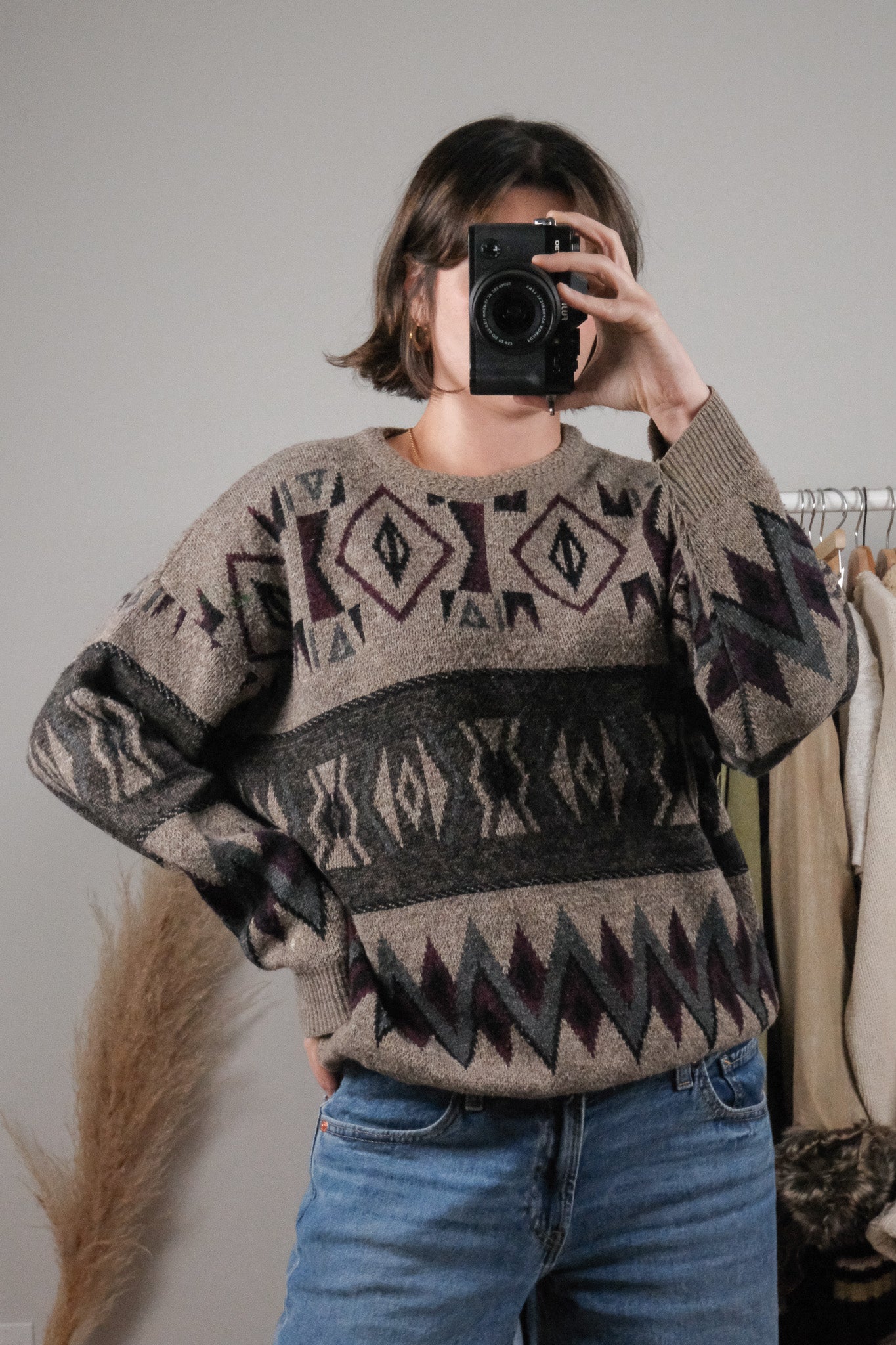 Made in Canada x Vintage x Patterned Sweater (S/M)
