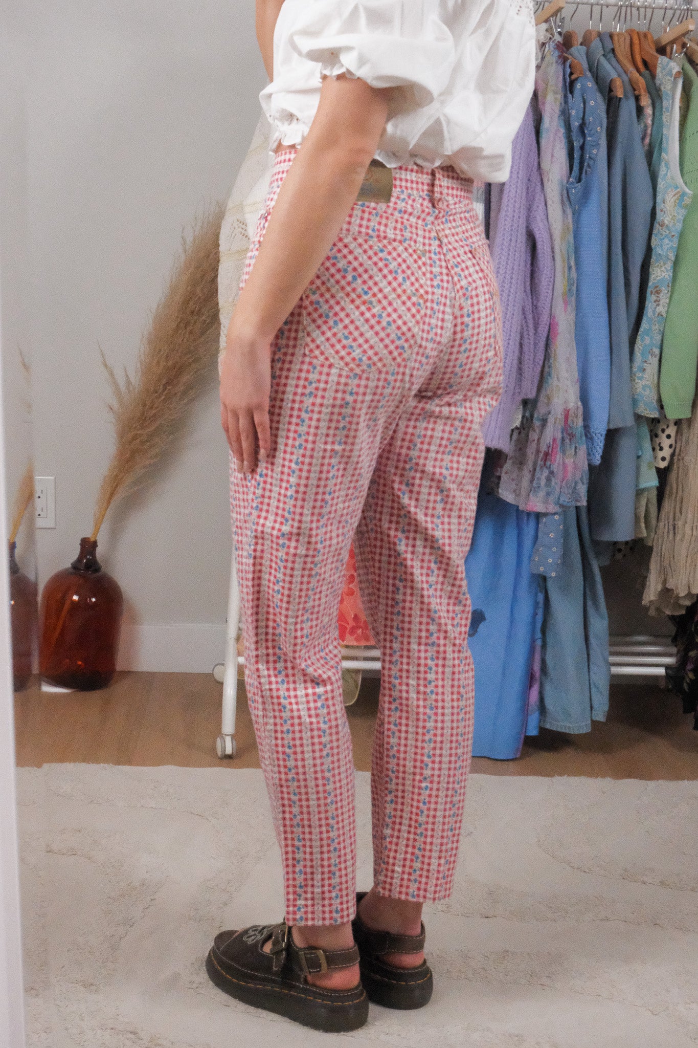 Made in Italy x Vintage x Cotton Floral/Gingham Pants (6)