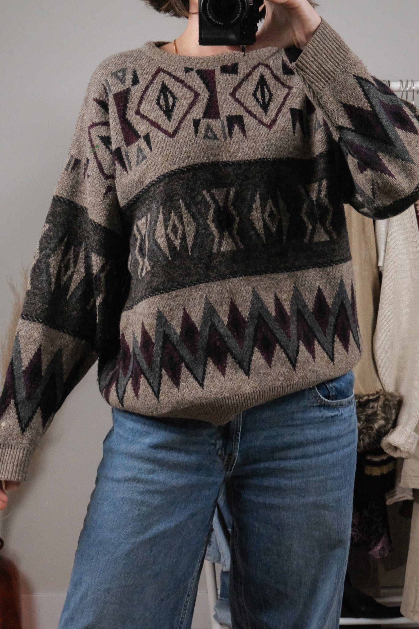 Made in Canada x Vintage x Patterned Sweater (S/M)