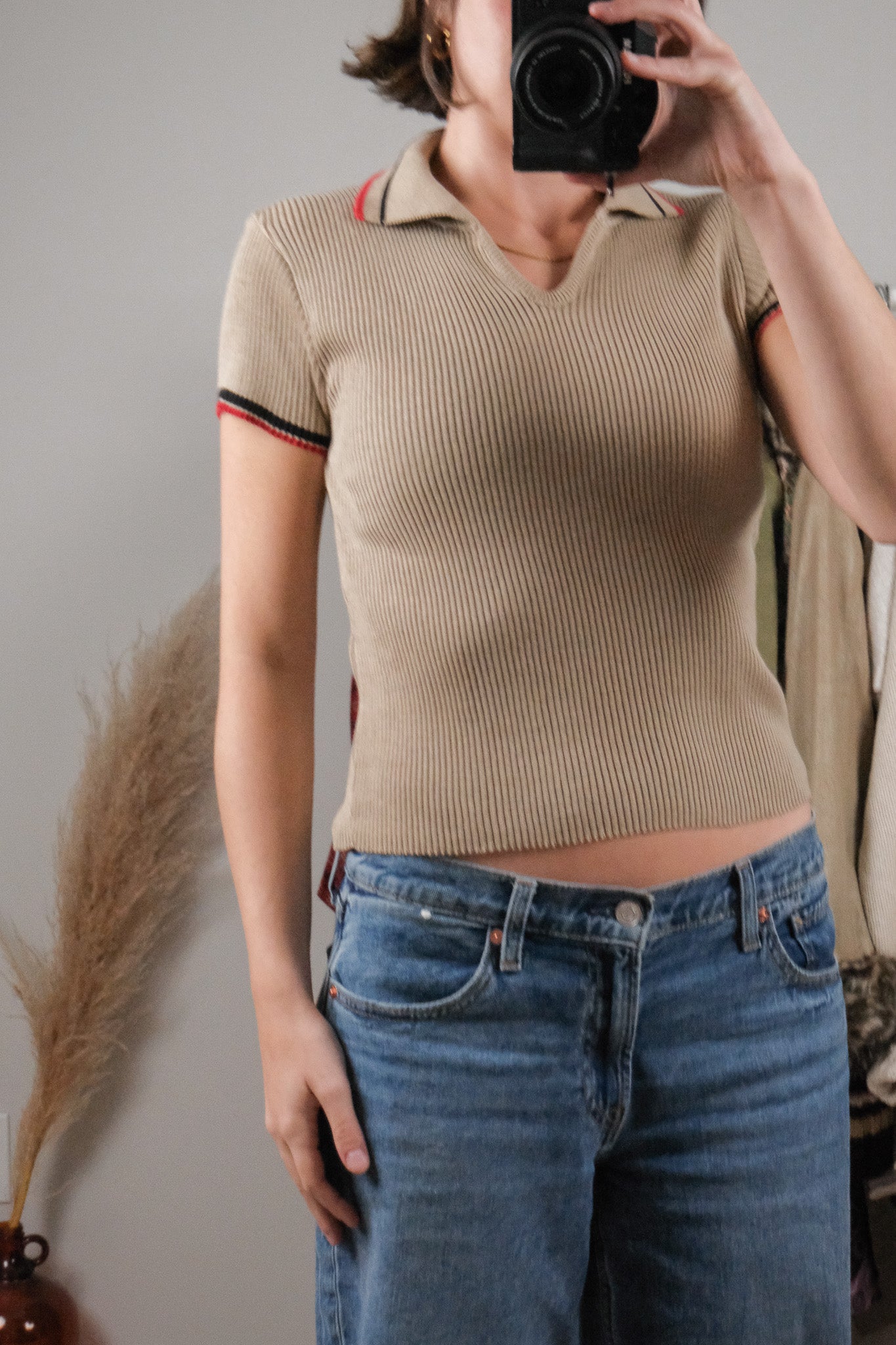 Made in USA x Vintage x Collared Top (M)