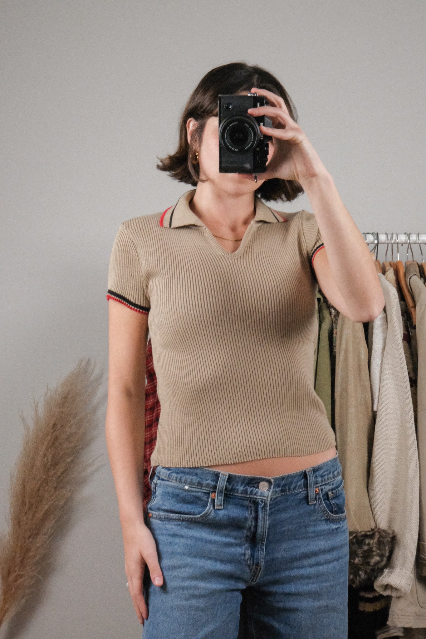 Made in USA x Vintage x Collared Top (M)