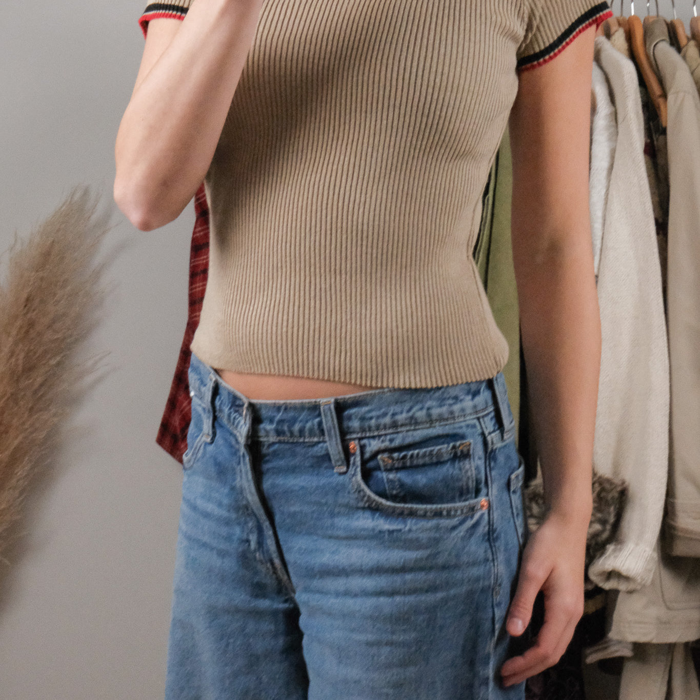 Made in USA x Vintage x Collared Top (M)