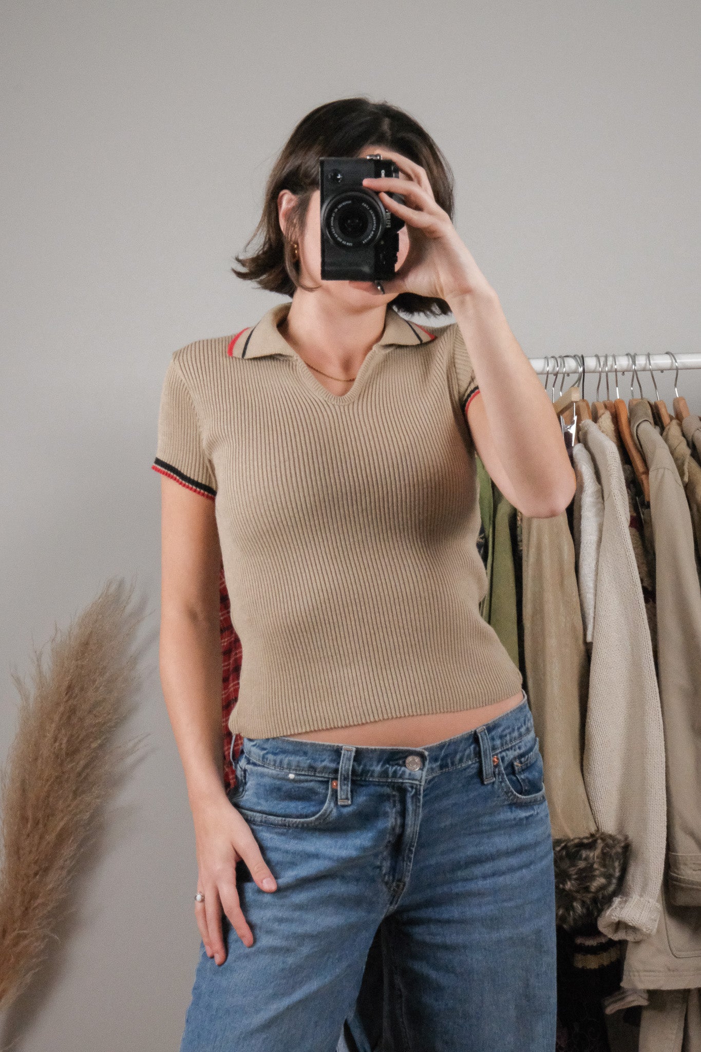 Made in USA x Vintage x Collared Top (M)