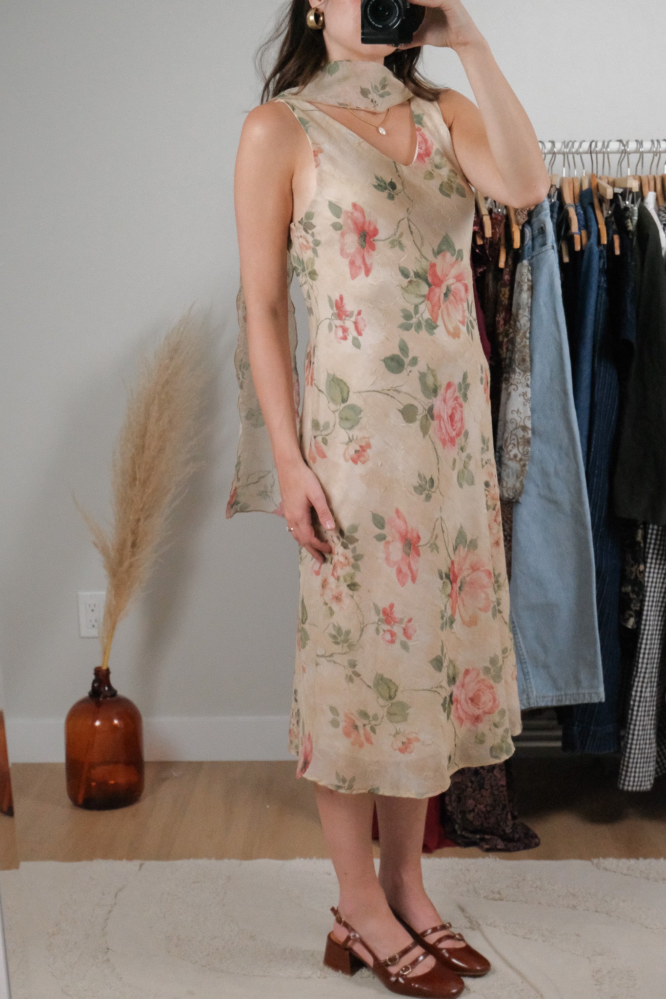 Vintage x Scarf Floral Maxi Dress (8/10)