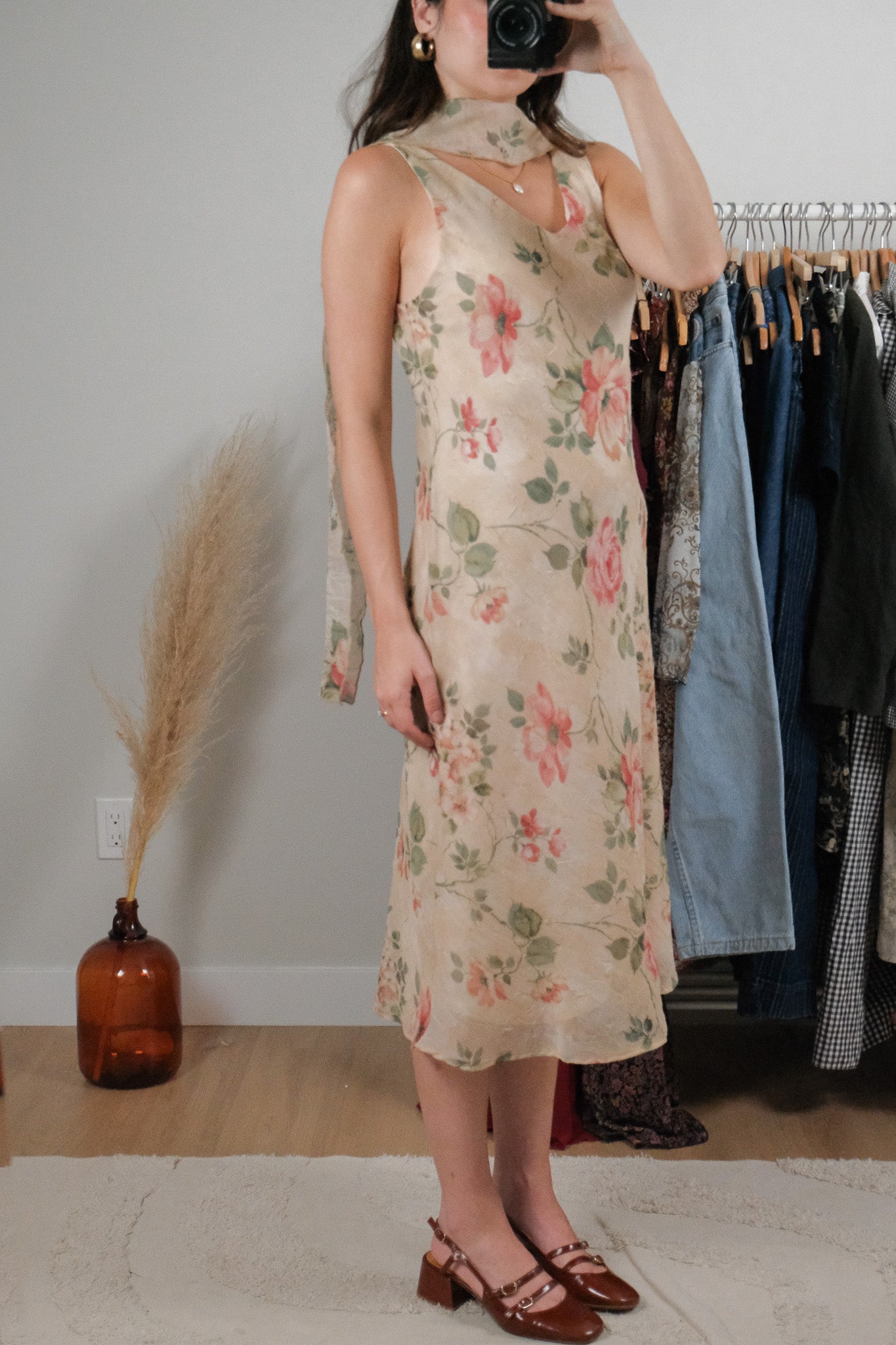 Vintage x Scarf Floral Maxi Dress (8/10)