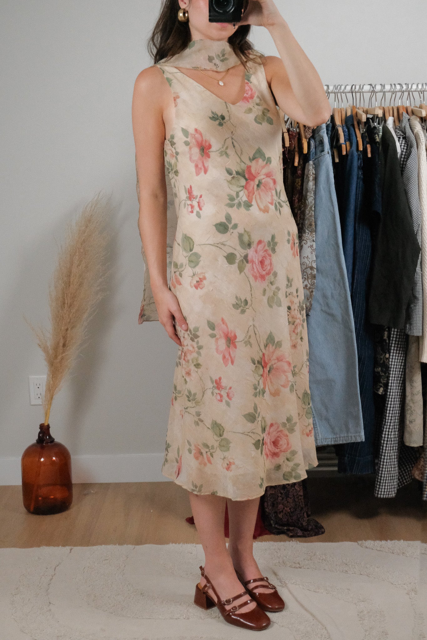 Vintage x Scarf Floral Maxi Dress (8/10)