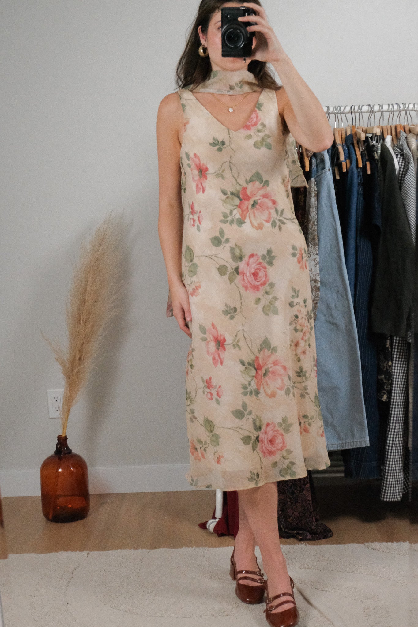 Vintage x Scarf Floral Maxi Dress (8/10)