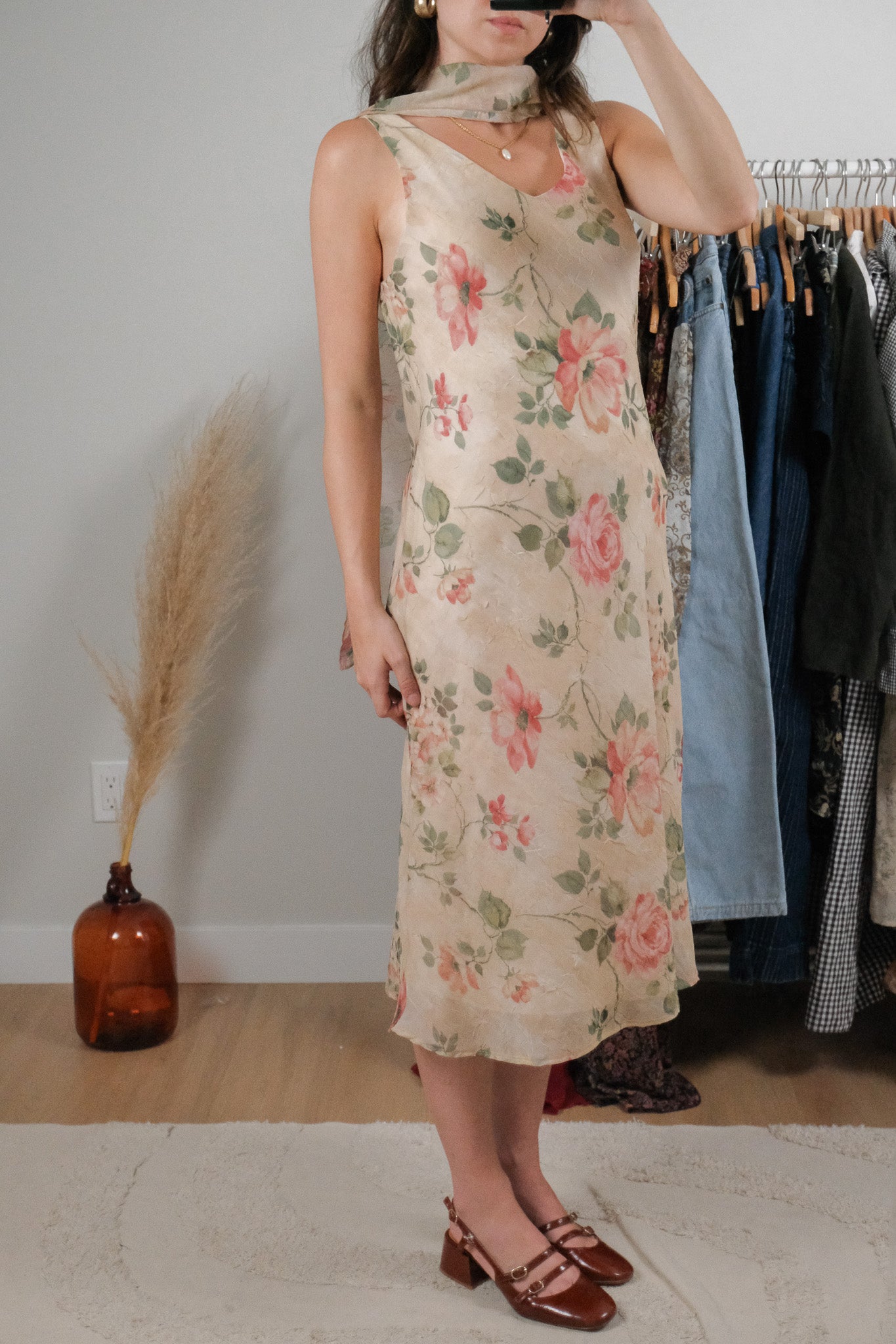 Vintage x Scarf Floral Maxi Dress (8/10)