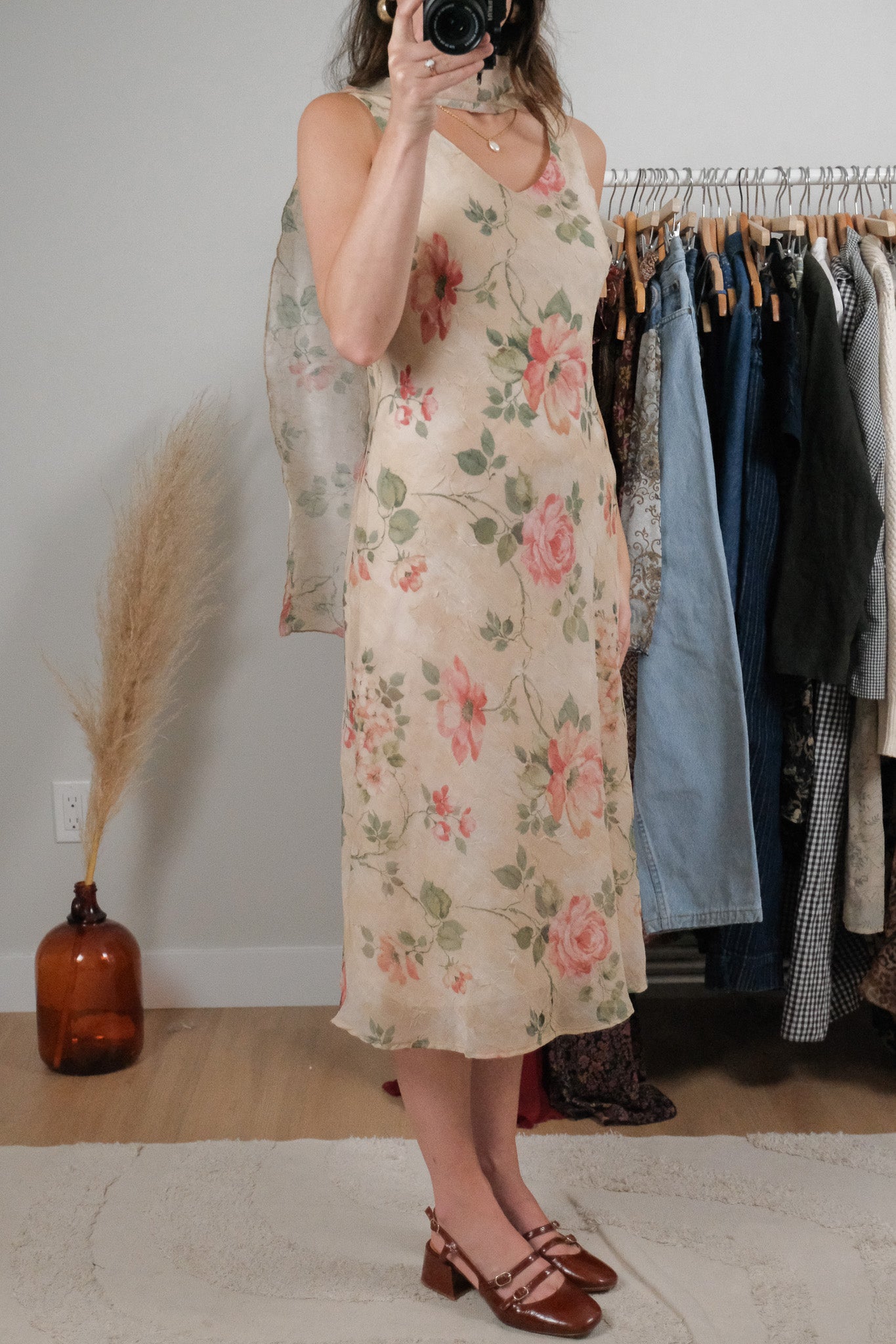 Vintage x Scarf Floral Maxi Dress (8/10)