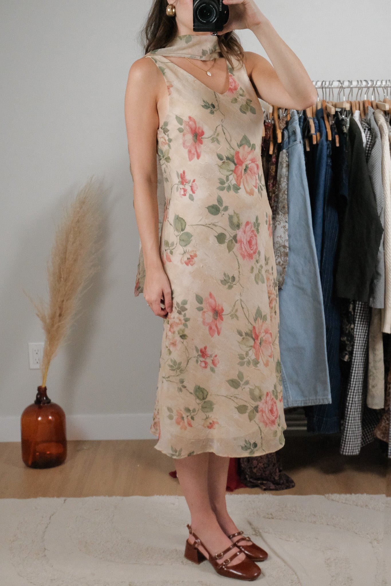 Vintage x Scarf Floral Maxi Dress (8/10)