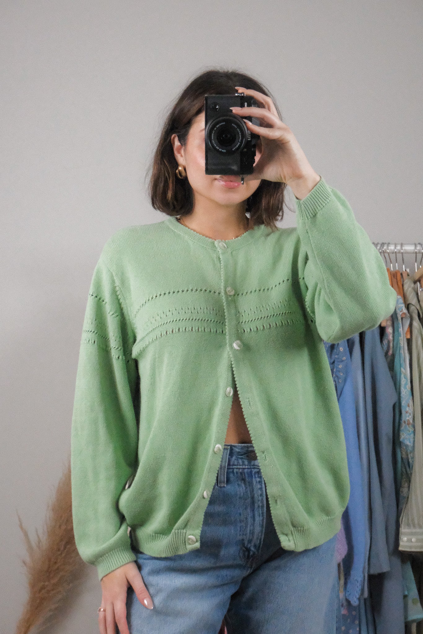 Vintage x Cotton Texture Cardigan (L)