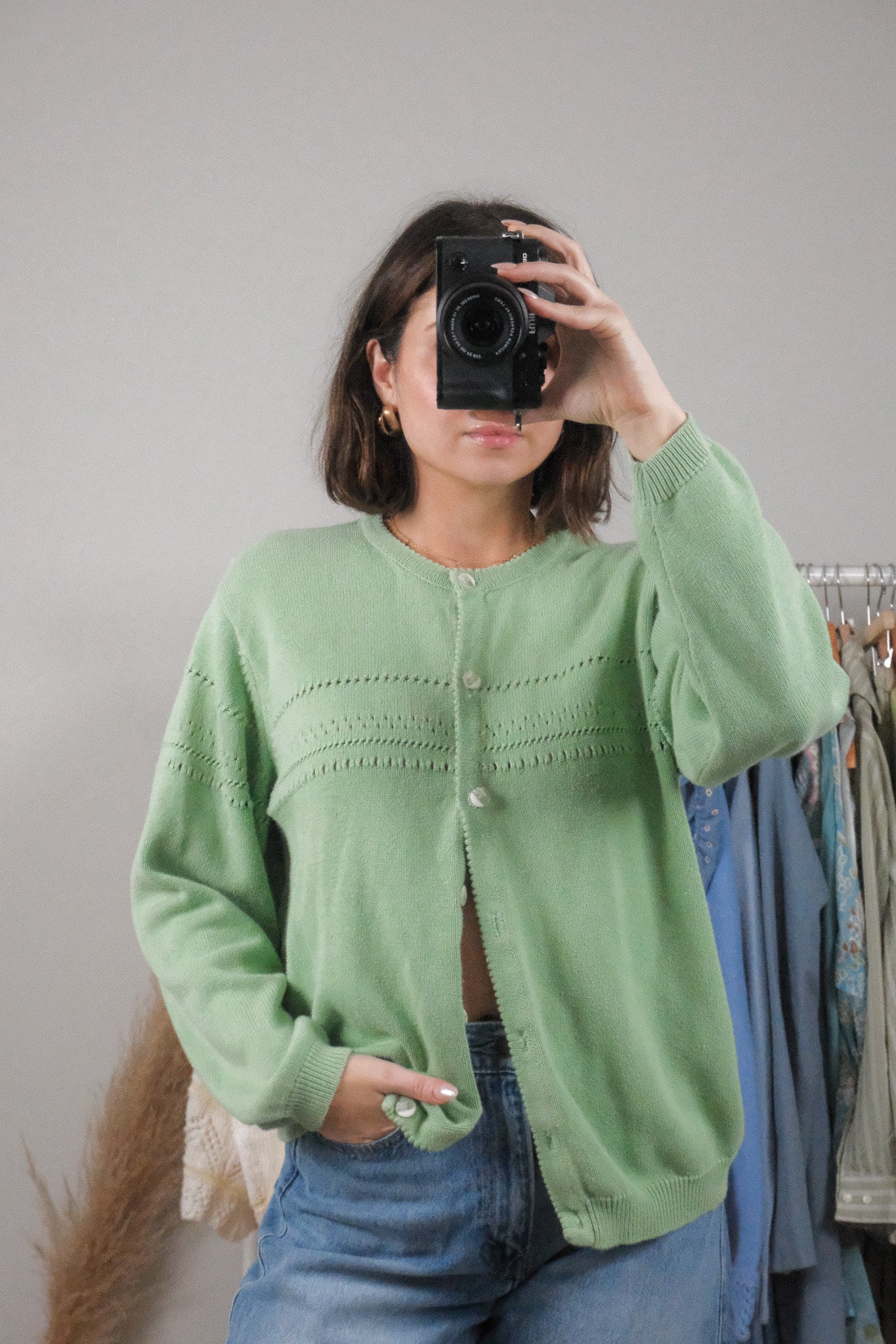 Vintage x Cotton Texture Cardigan (L)