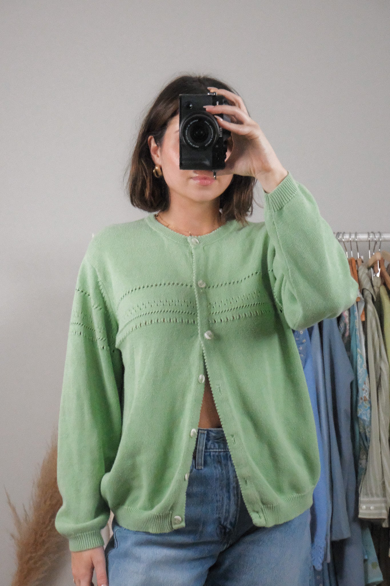Vintage x Cotton Texture Cardigan (L)