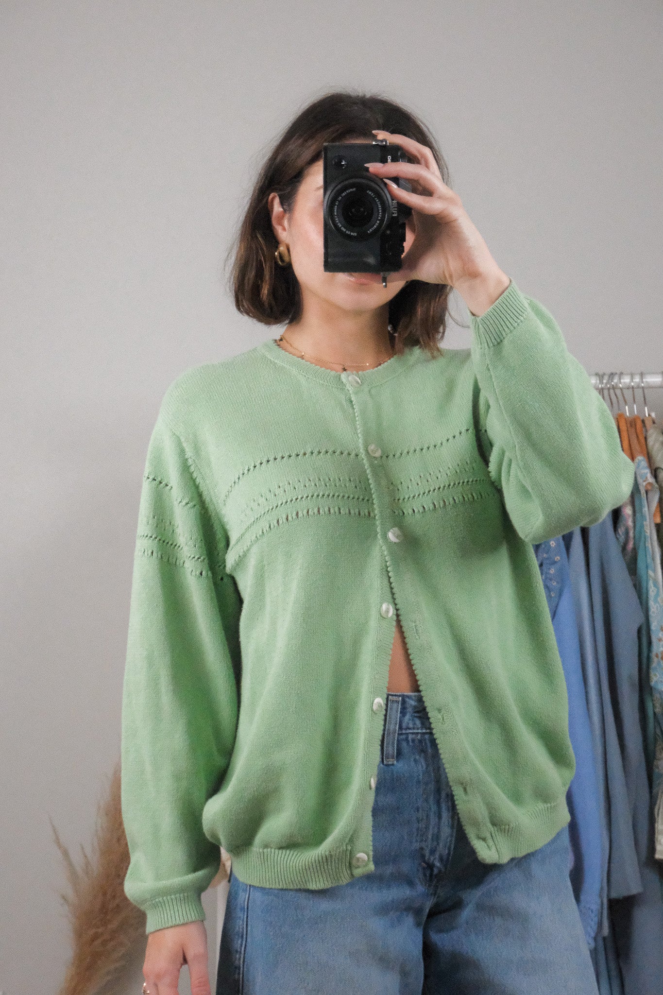 Vintage x Cotton Texture Cardigan (L)