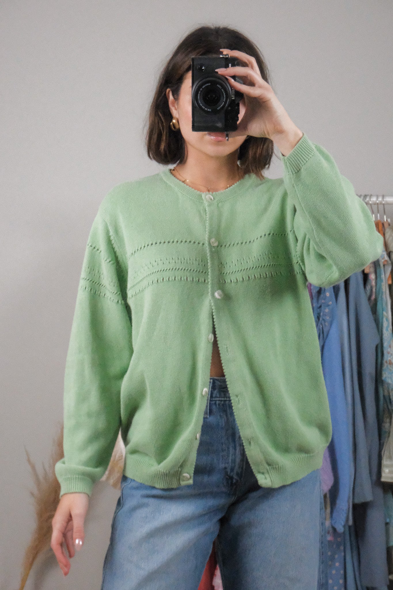 Vintage x Cotton Texture Cardigan (L)