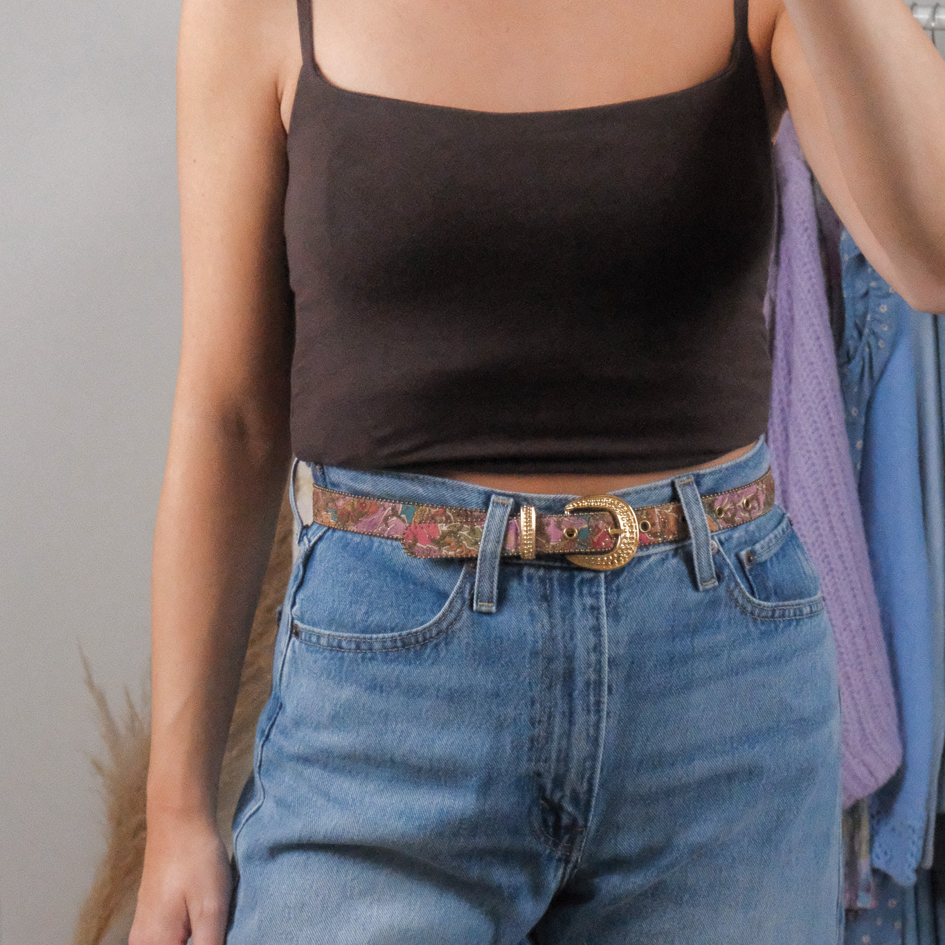 Made in USA x Vintage x Patterned/Glitter Belt (XS)