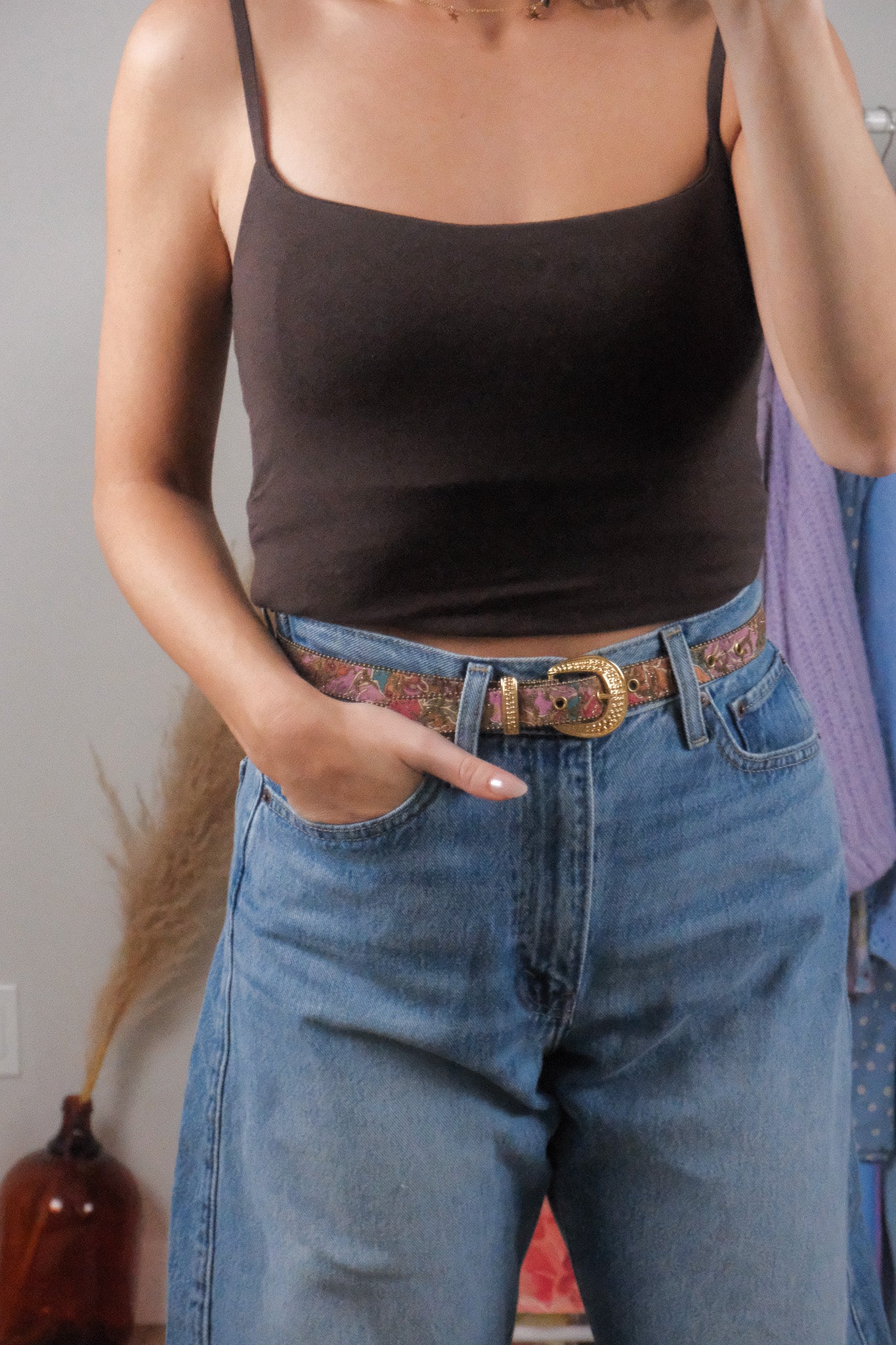 Made in USA x Vintage x Patterned/Glitter Belt (XS)
