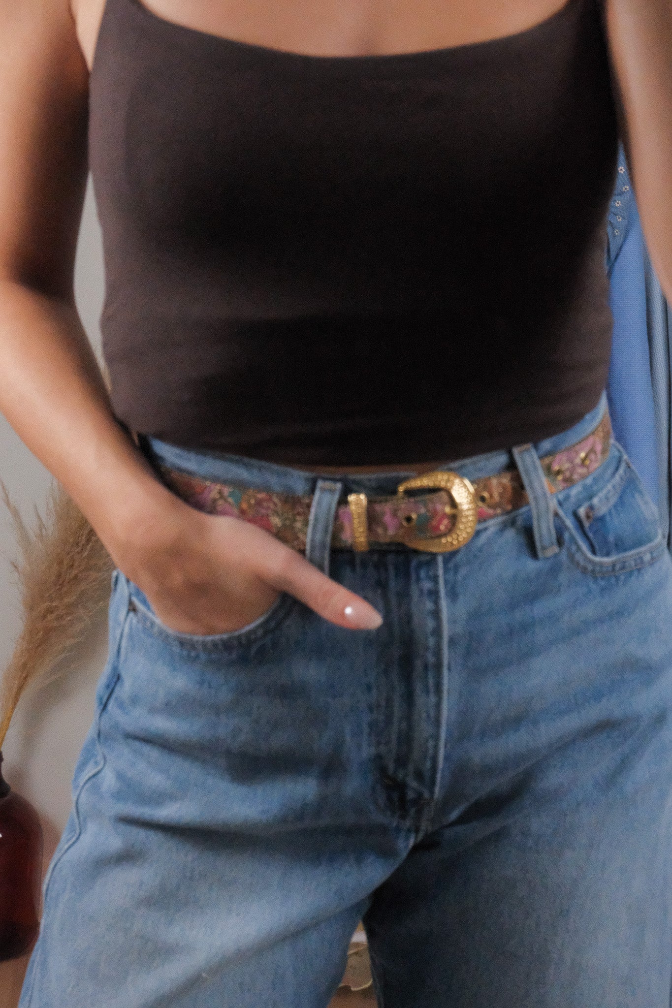 Made in USA x Vintage x Patterned/Glitter Belt (XS)