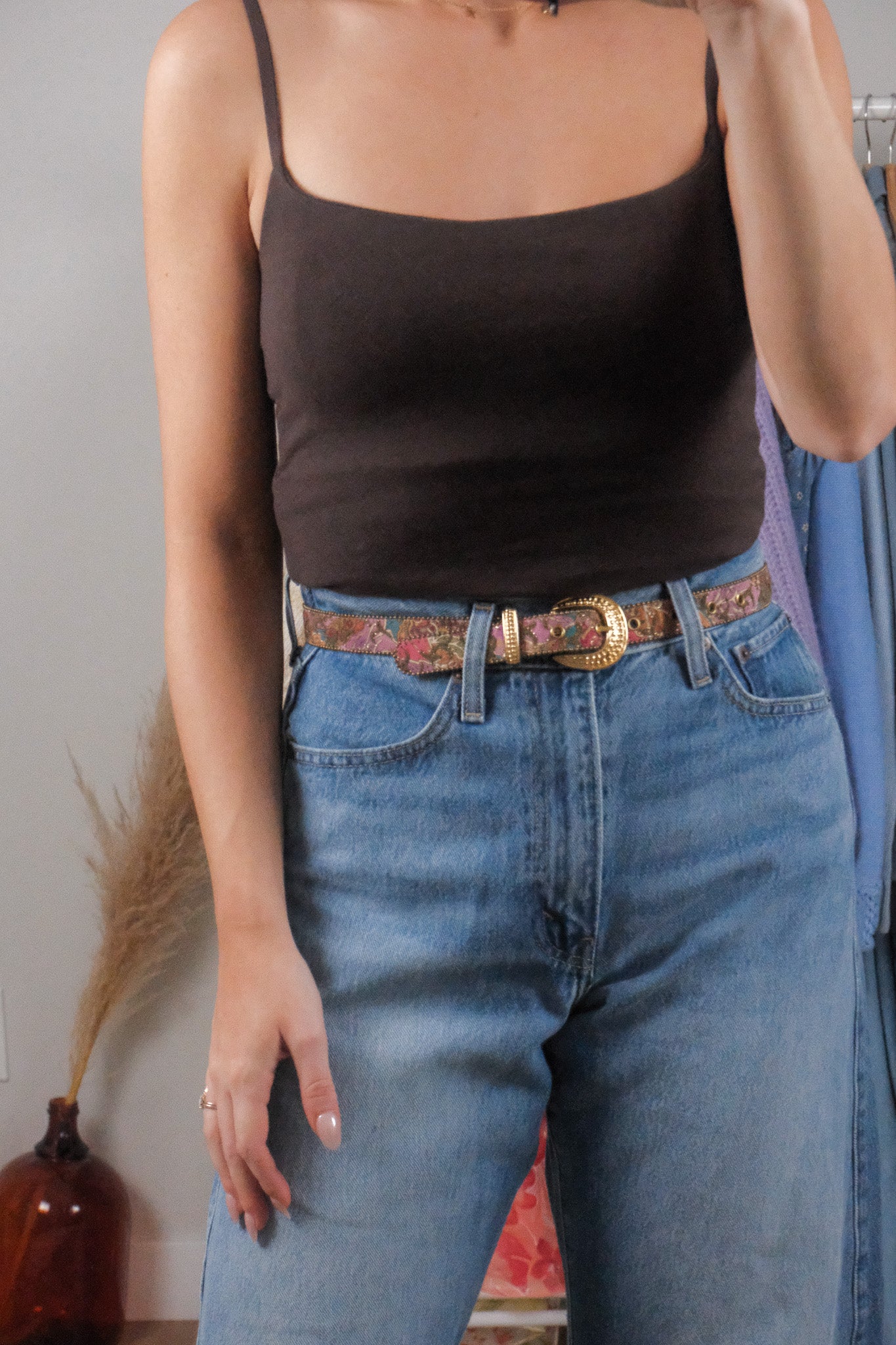 Made in USA x Vintage x Patterned/Glitter Belt (XS)