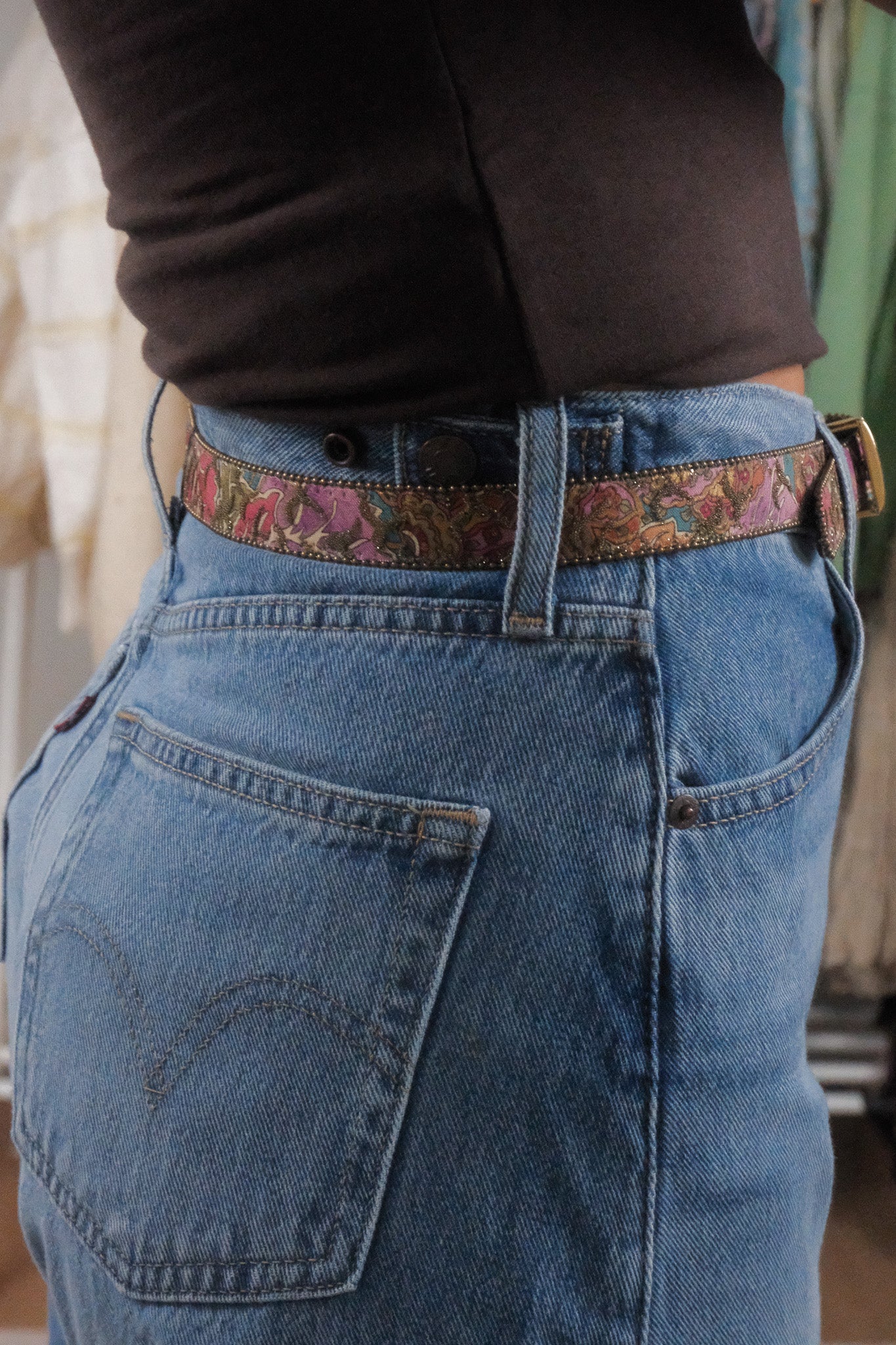 Made in USA x Vintage x Patterned/Glitter Belt (XS)