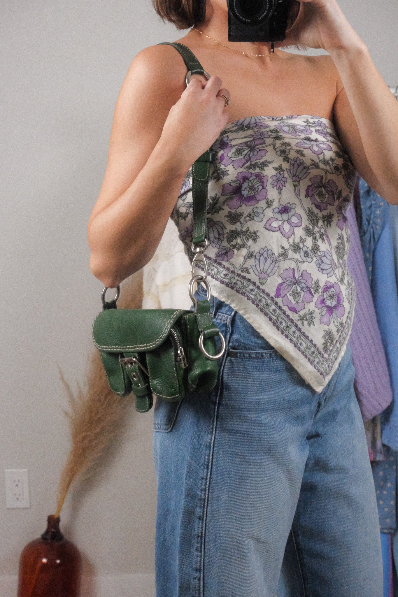 Vintage x Roots x Leather Buckle Purse
