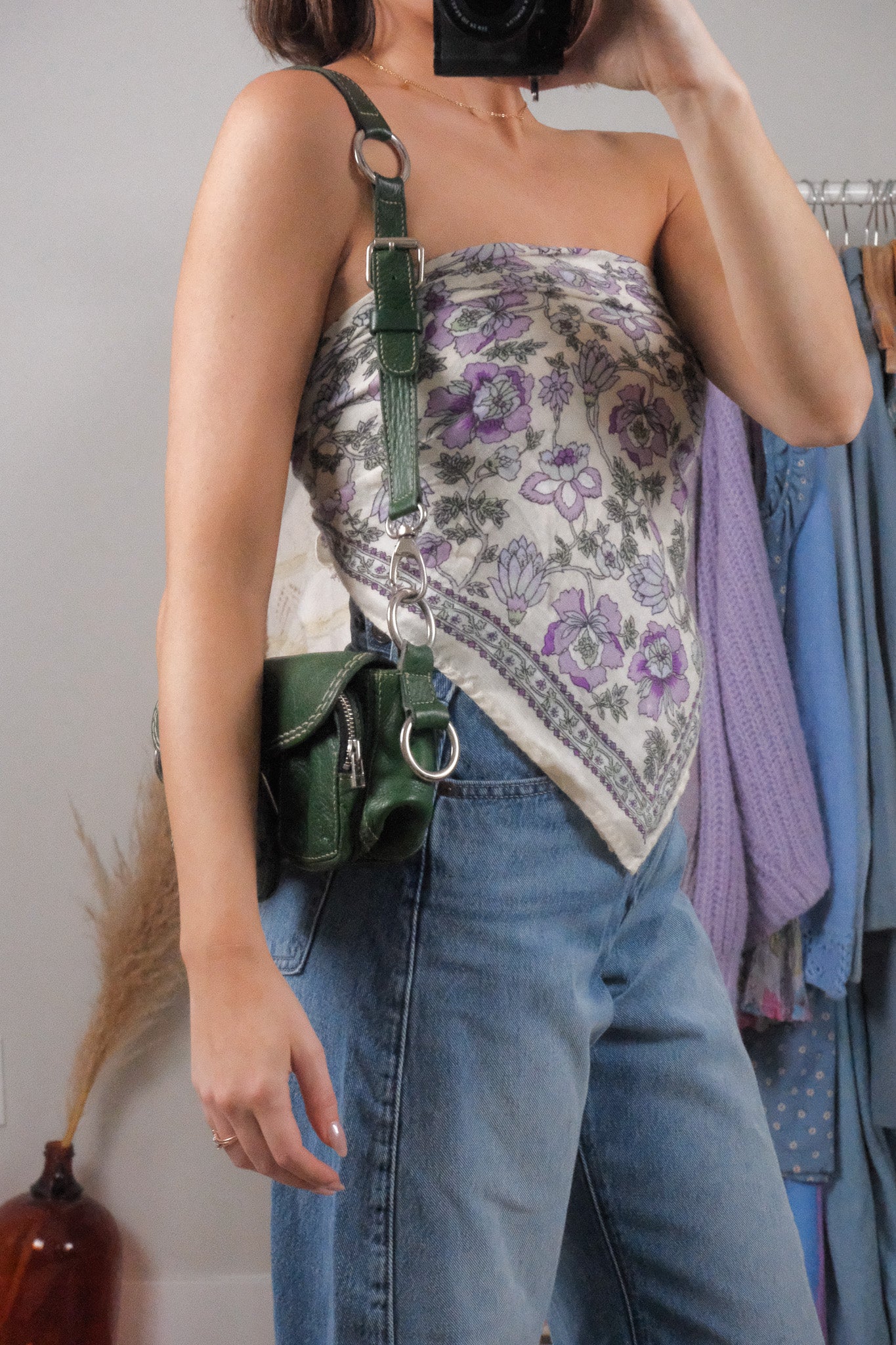 Vintage x Roots x Leather Buckle Purse