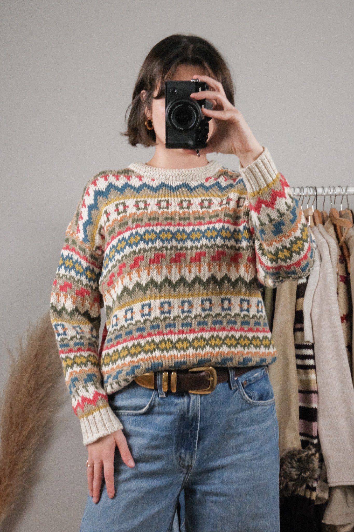 Vintage x Patterned Cotton Knit (XS/S)