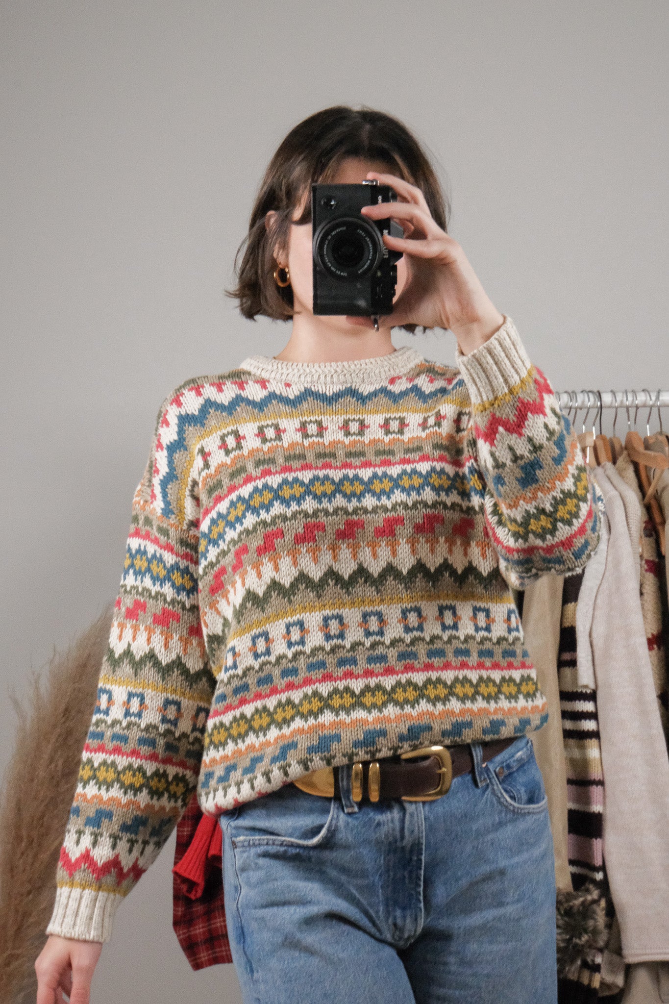 Vintage x Patterned Cotton Knit (XS/S)