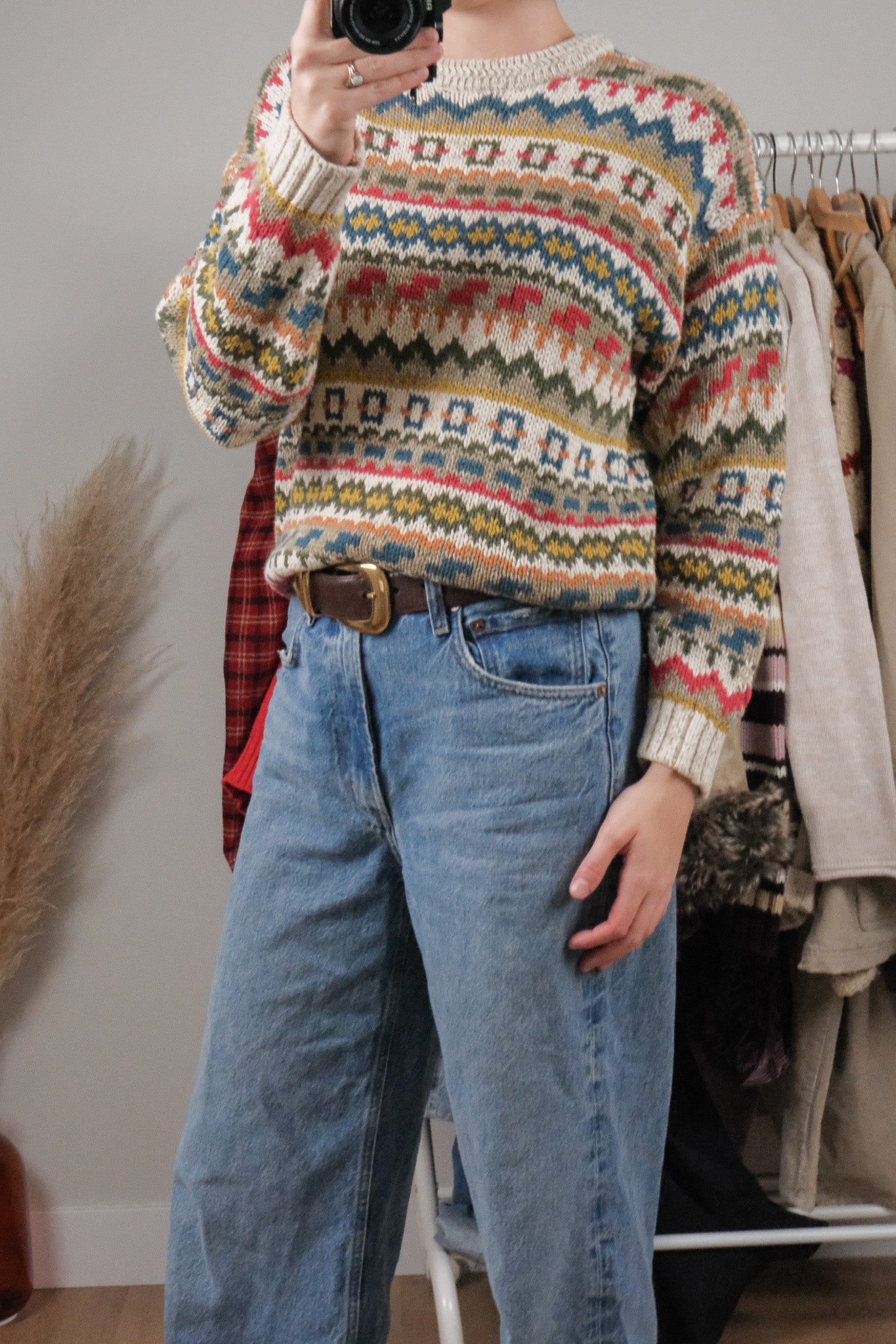 Vintage x Patterned Cotton Knit (XS/S)