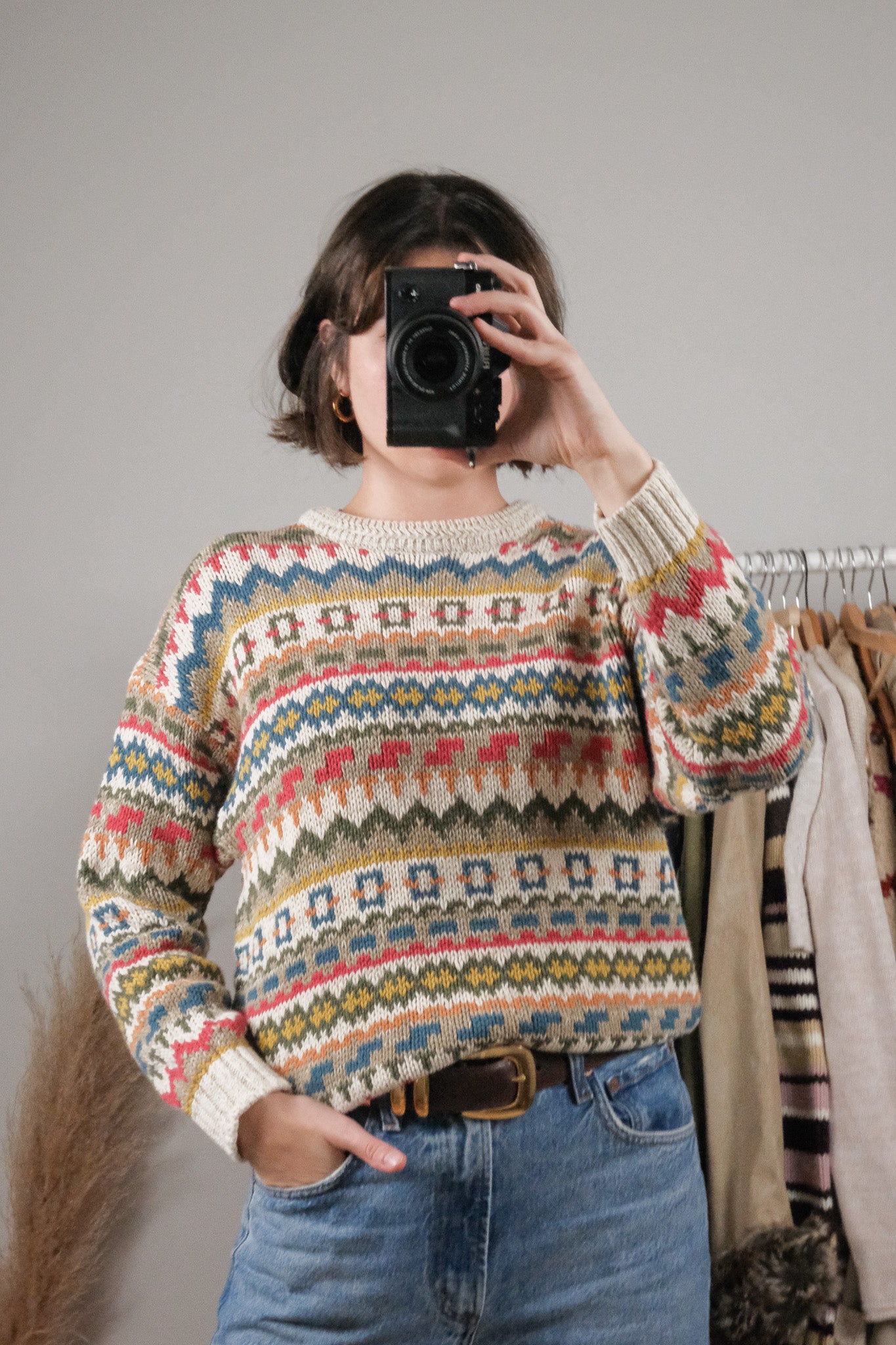 Vintage x Patterned Cotton Knit (XS/S)
