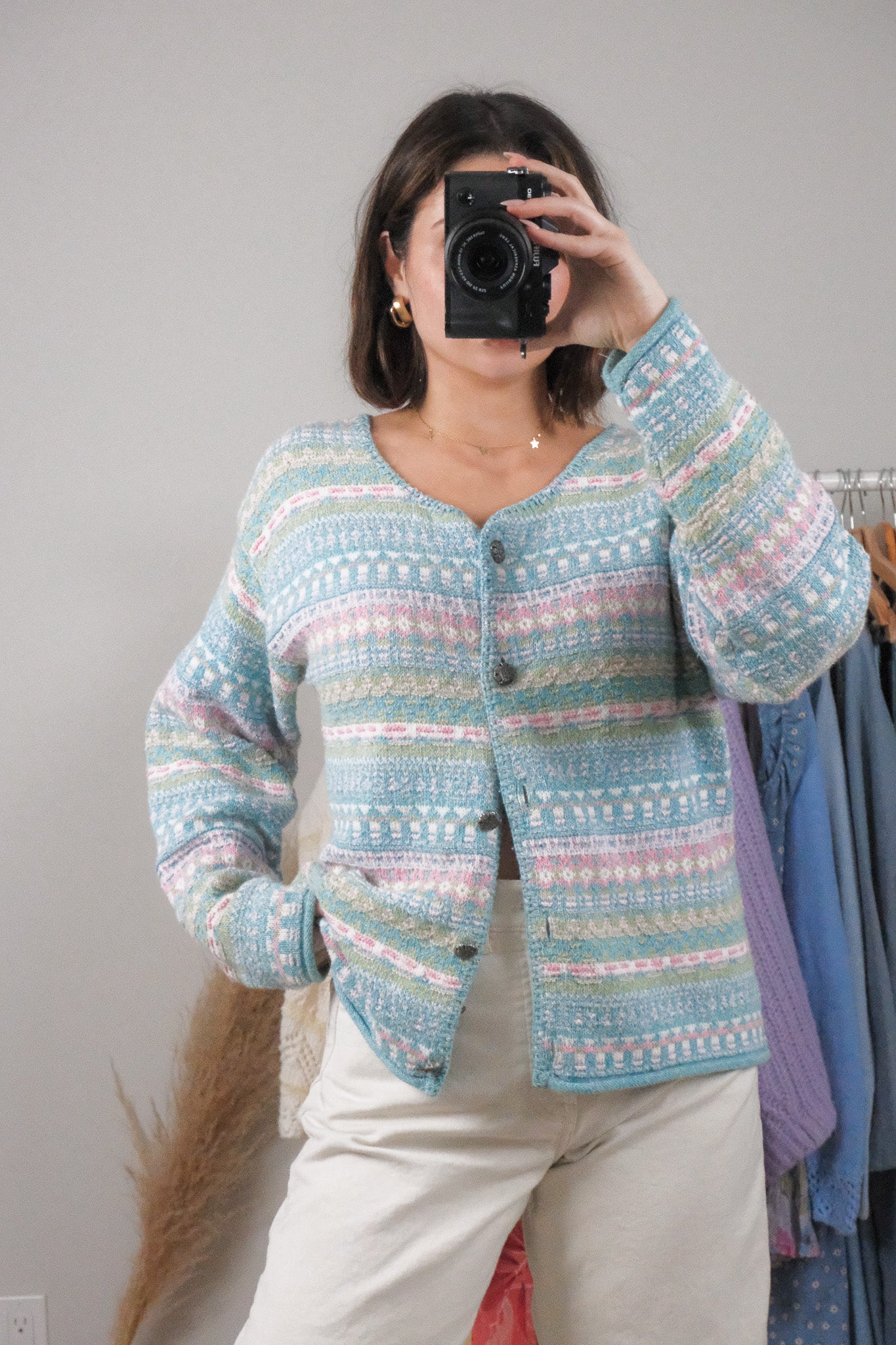 Made in USA x Vintage x Textured Cardigan (L)