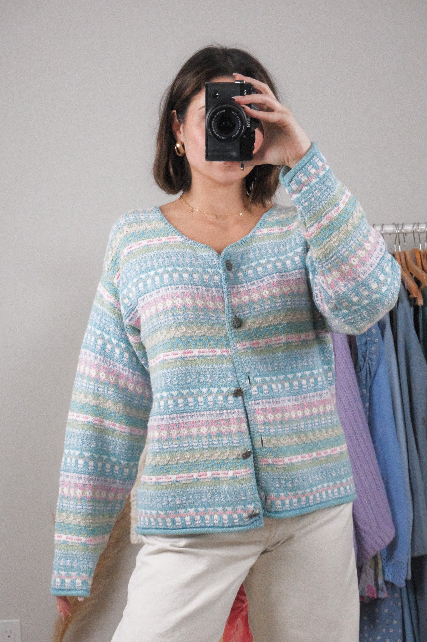 Made in USA x Vintage x Textured Cardigan (L)