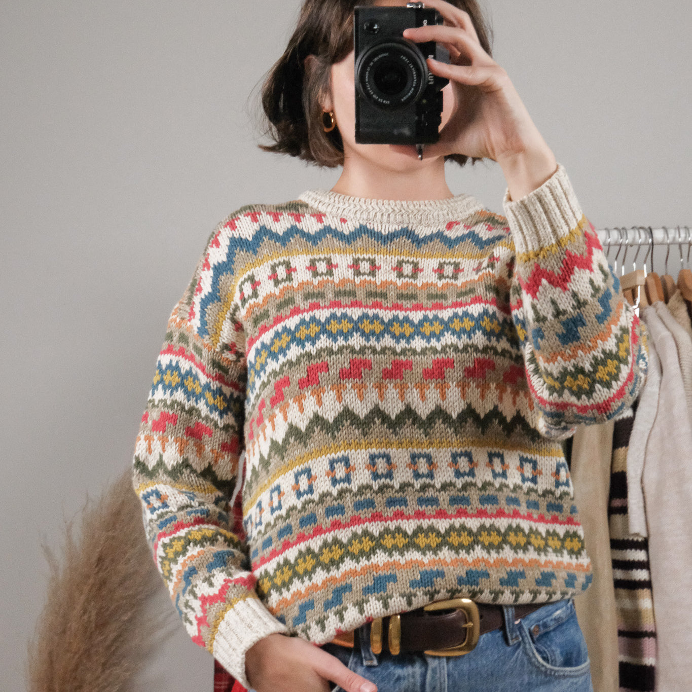 Vintage x Patterned Cotton Knit (XS/S)