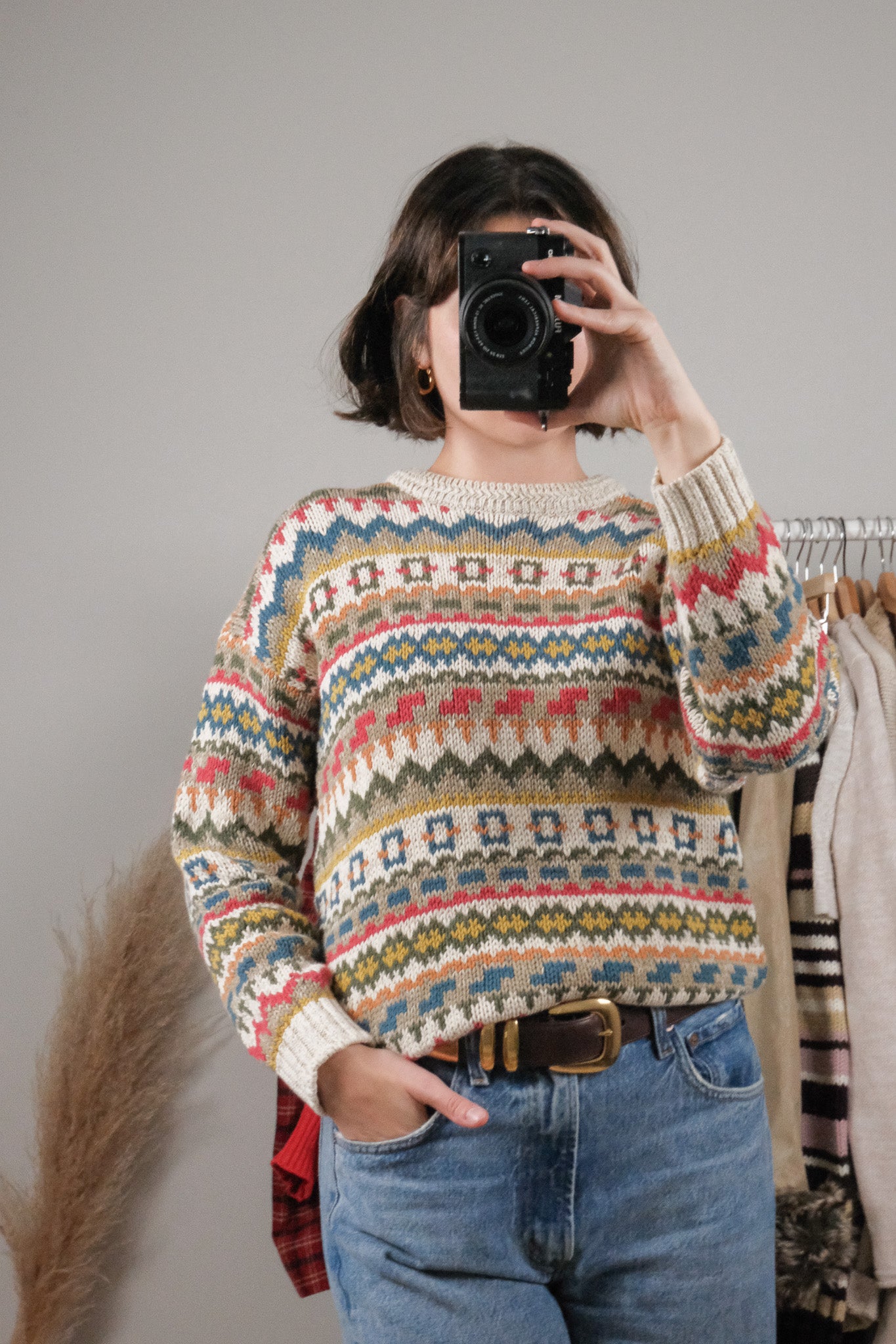 Vintage x Patterned Cotton Knit (XS/S)