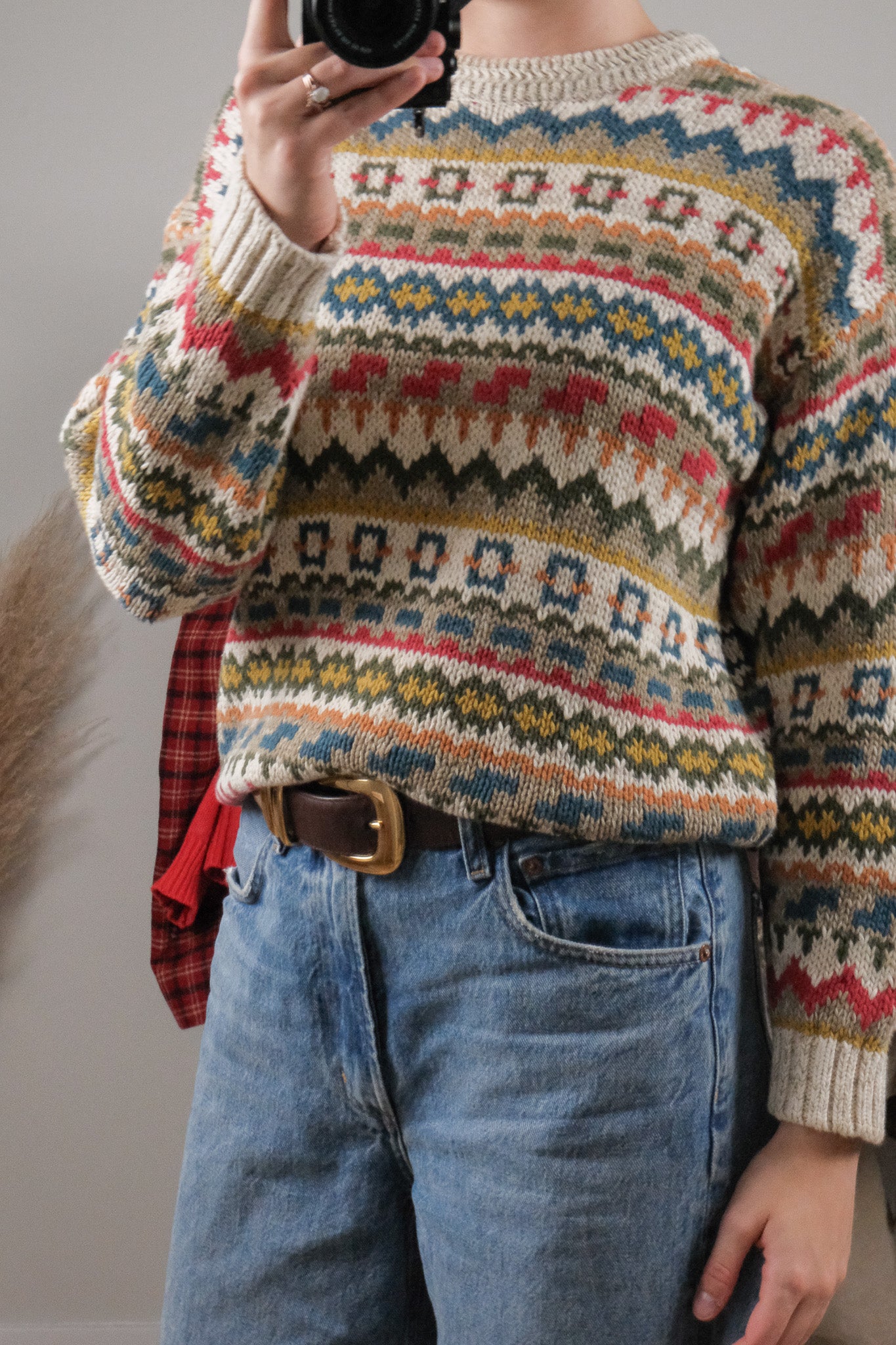 Vintage x Patterned Cotton Knit (XS/S)