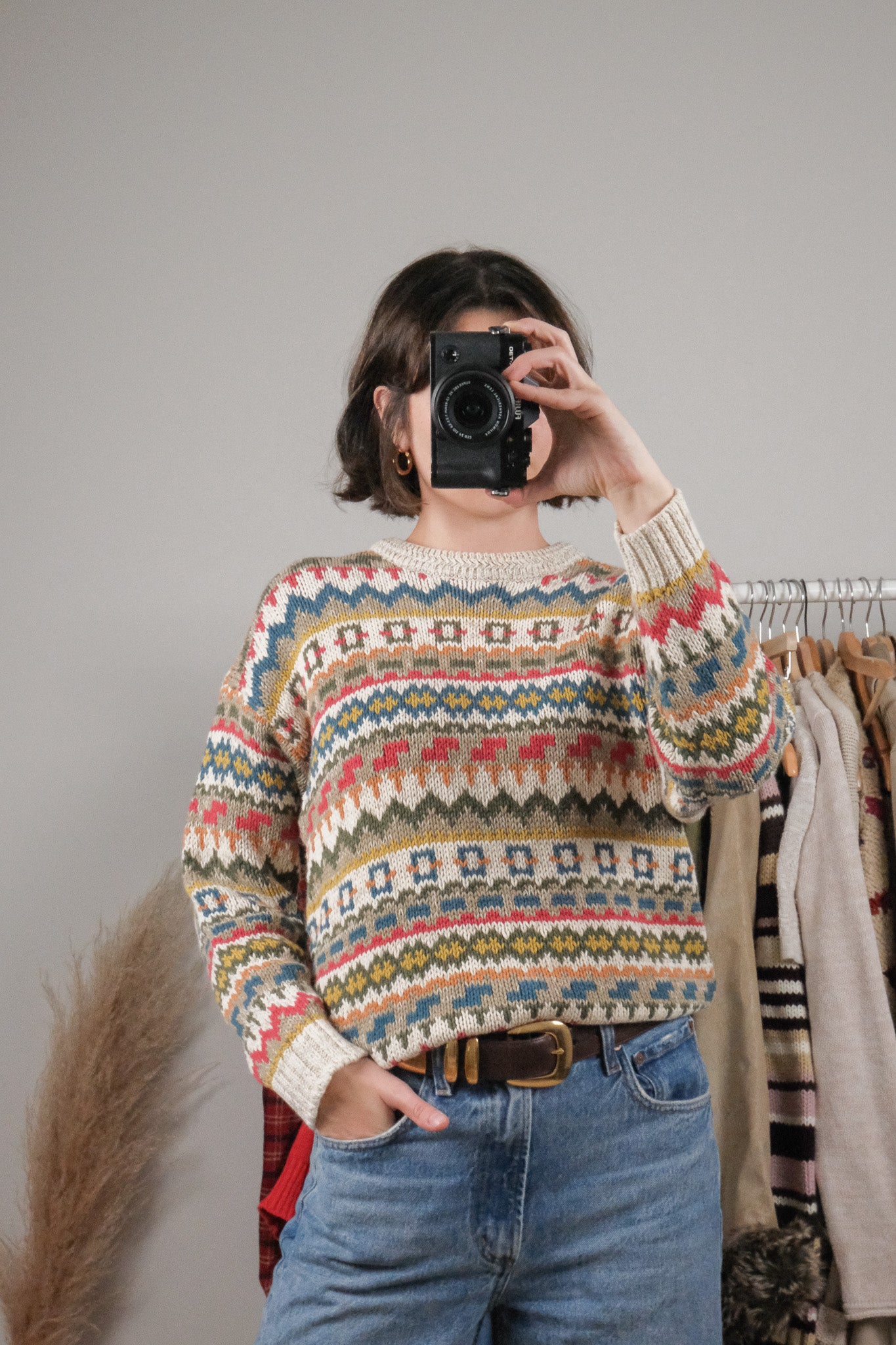 Vintage x Patterned Cotton Knit (XS/S)