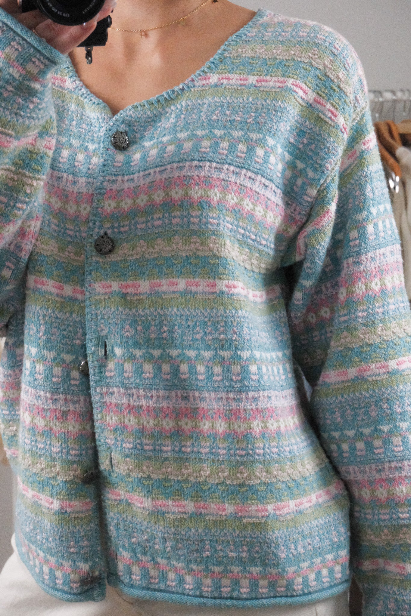 Made in USA x Vintage x Textured Cardigan (L)