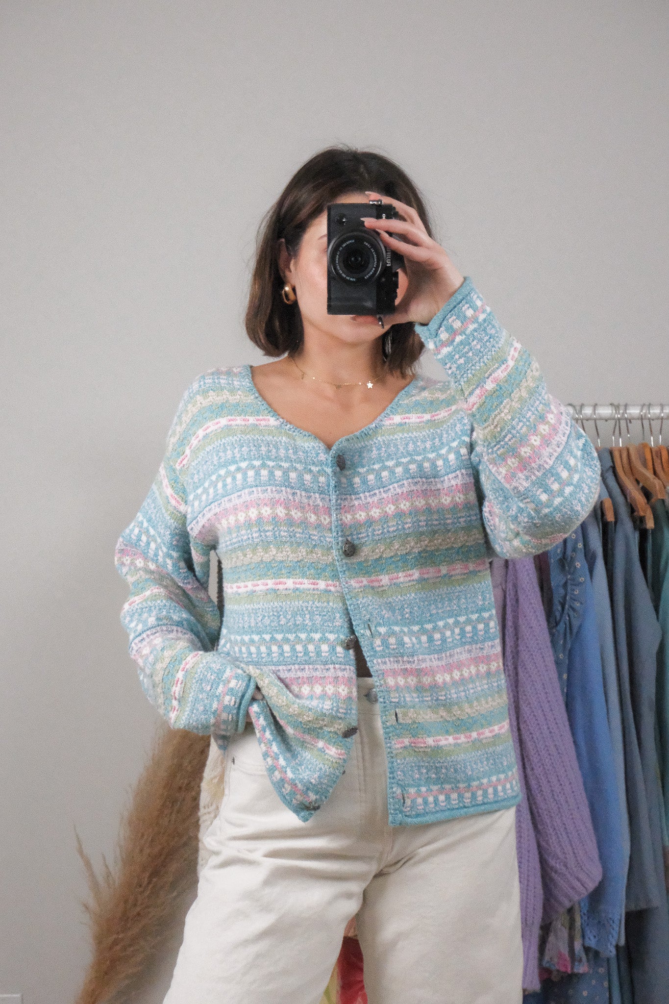 Made in USA x Vintage x Textured Cardigan (L)