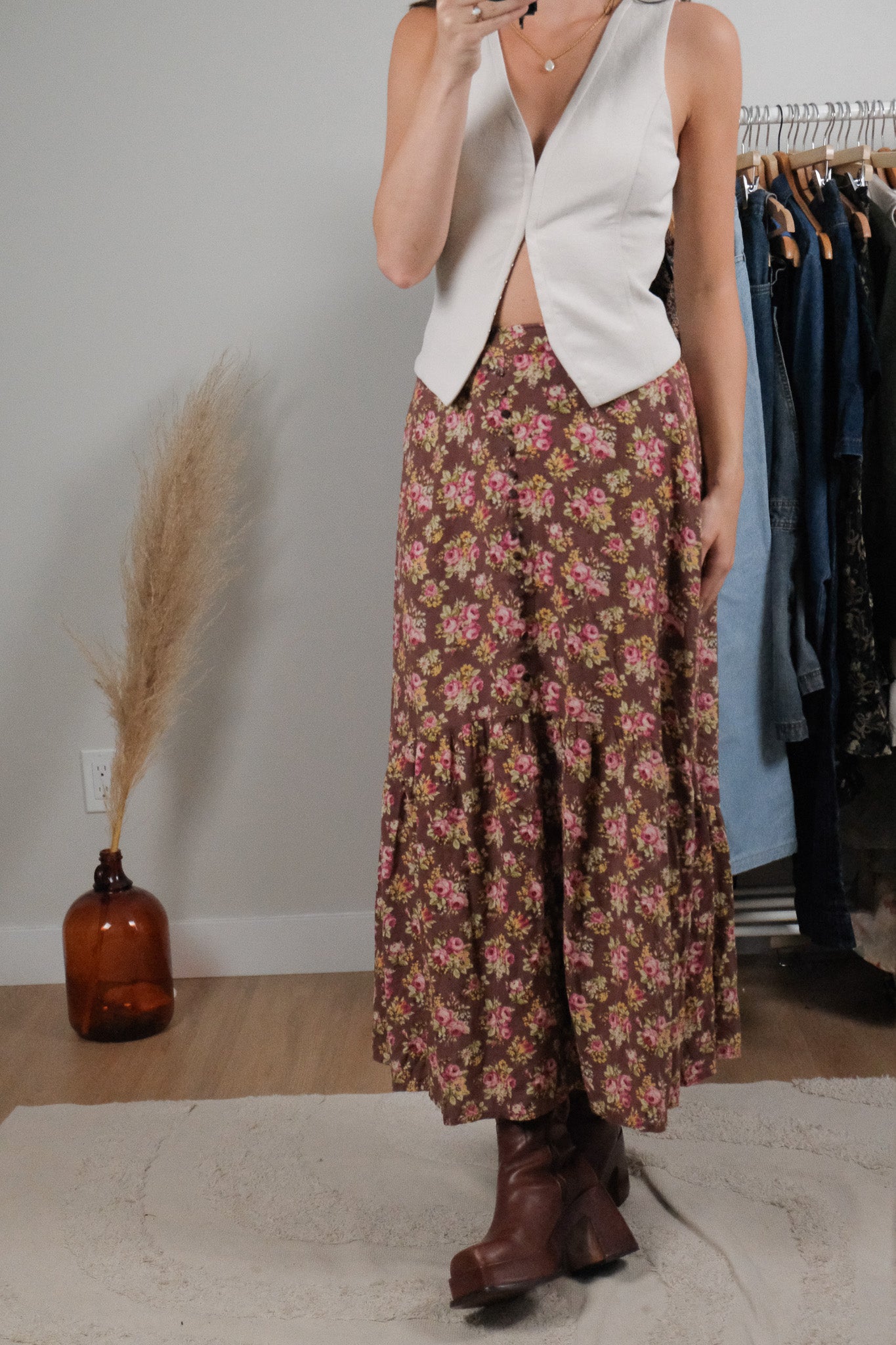 Vintage x April Cornell x Floral Maxi Skirt (6)