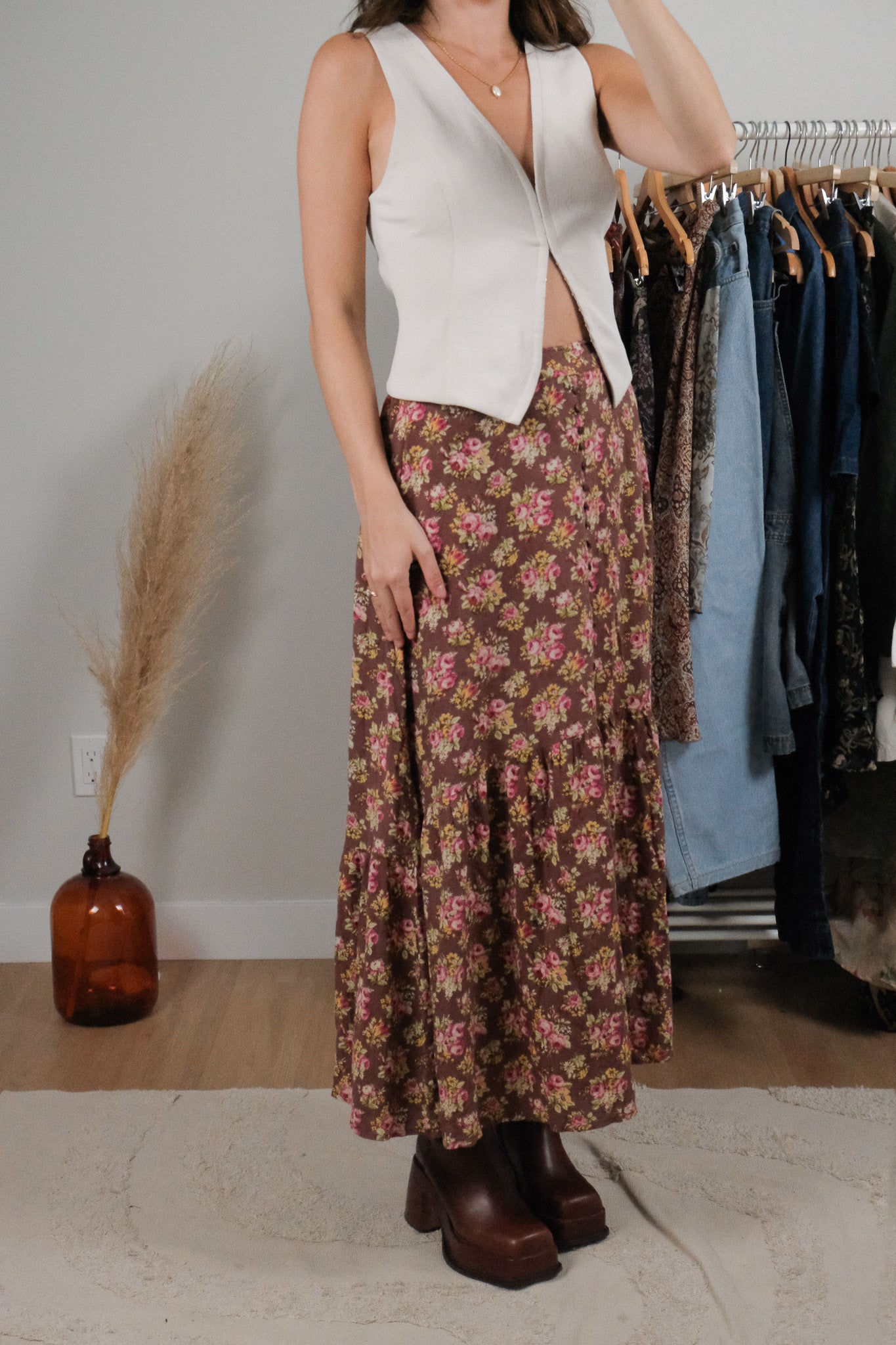 Vintage x April Cornell x Floral Maxi Skirt (6)