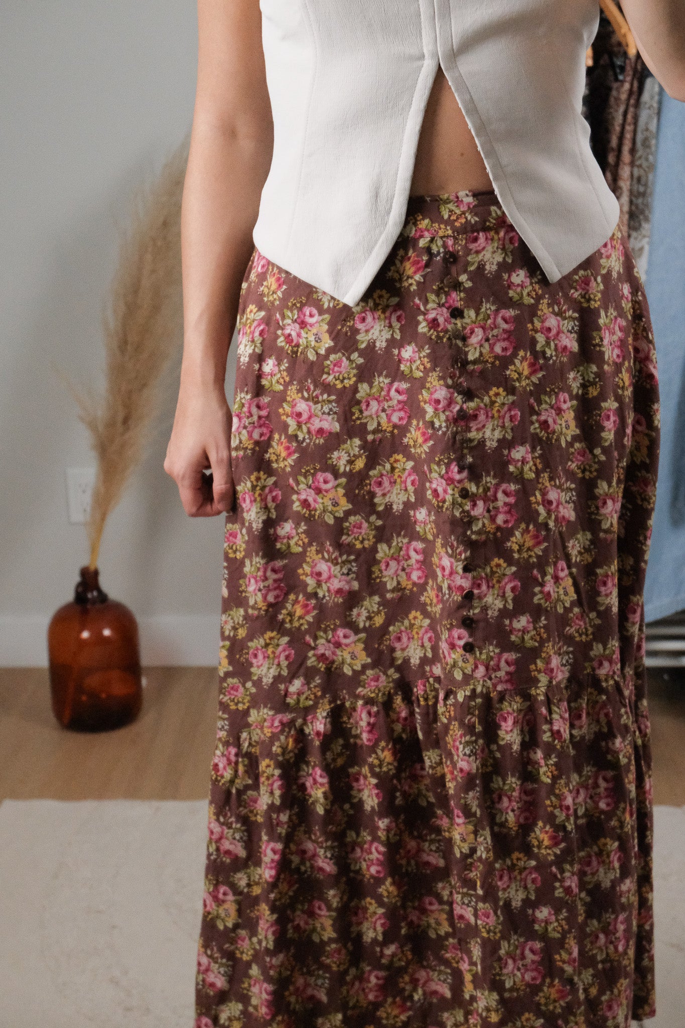 Vintage x April Cornell x Floral Maxi Skirt (6)