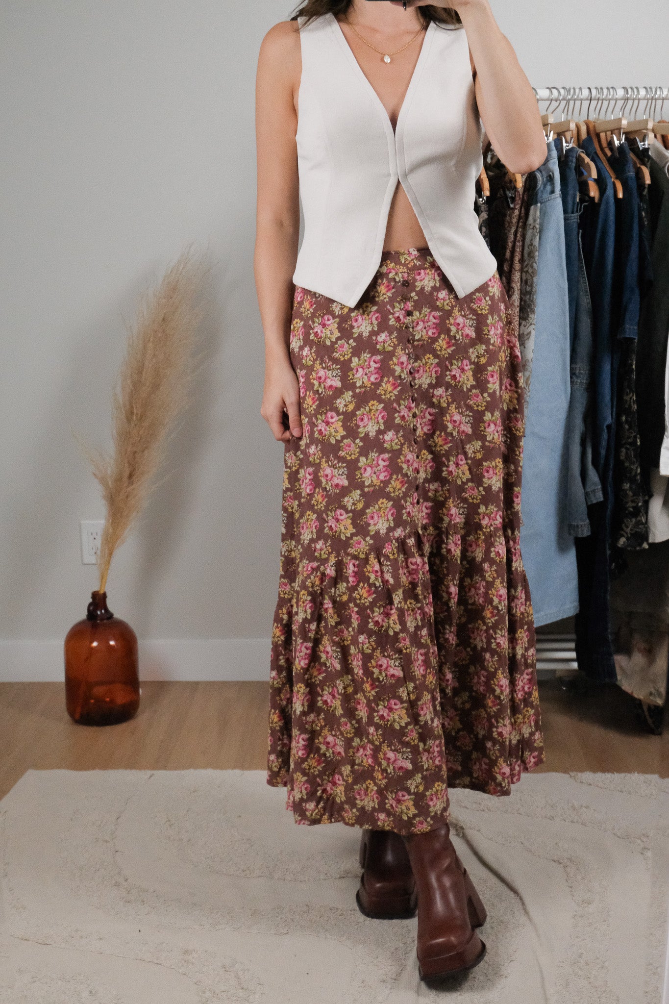 Vintage x April Cornell x Floral Maxi Skirt (6)
