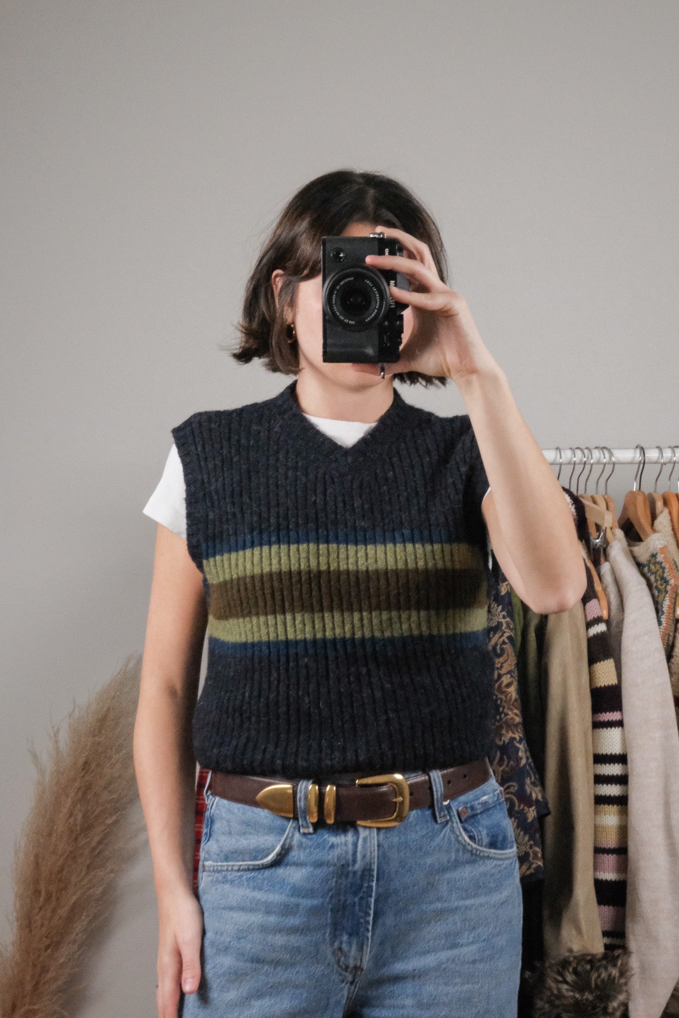 Vintage x 90s Wool Striped Sweater Vest (M)