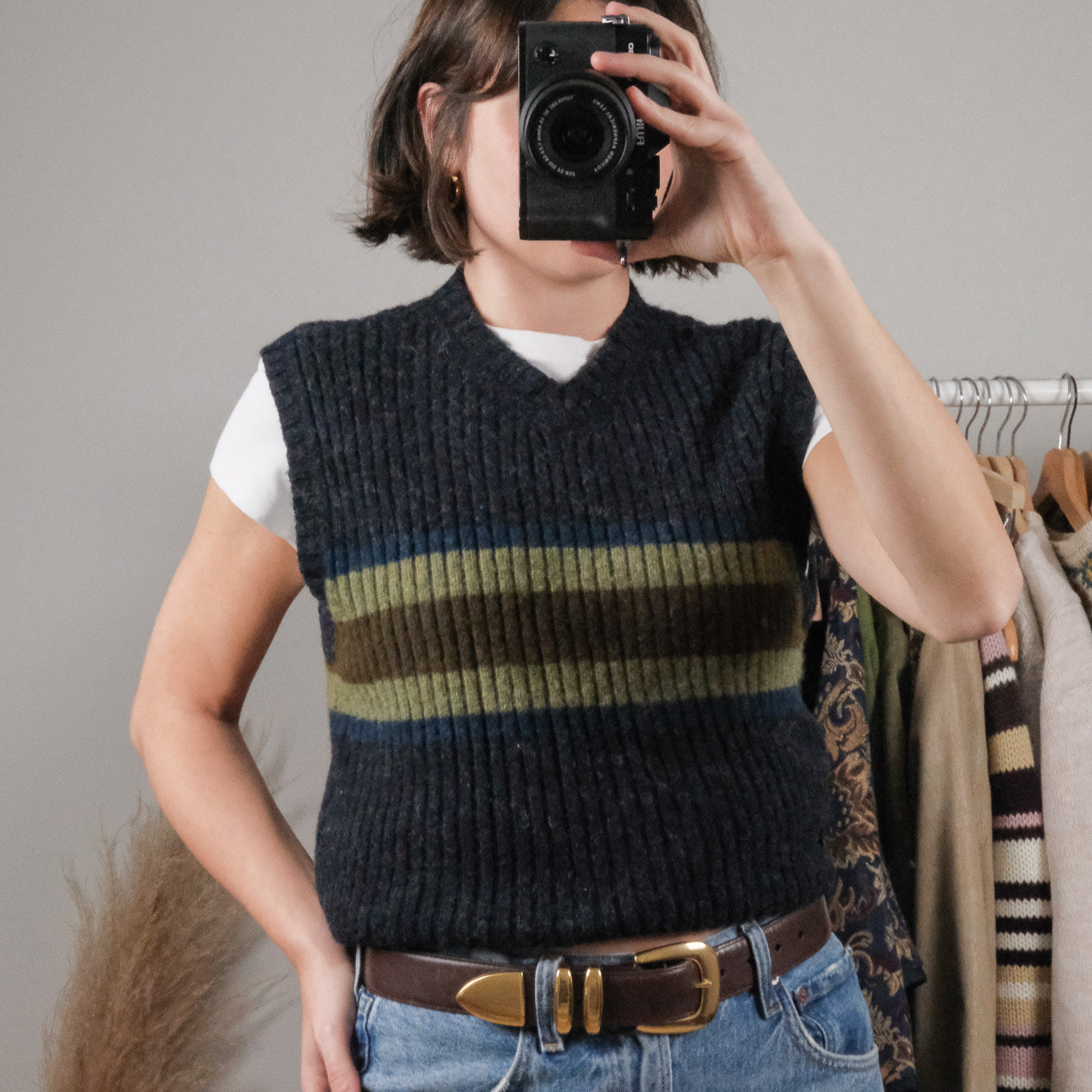 Vintage x 90s Wool Striped Sweater Vest (M)