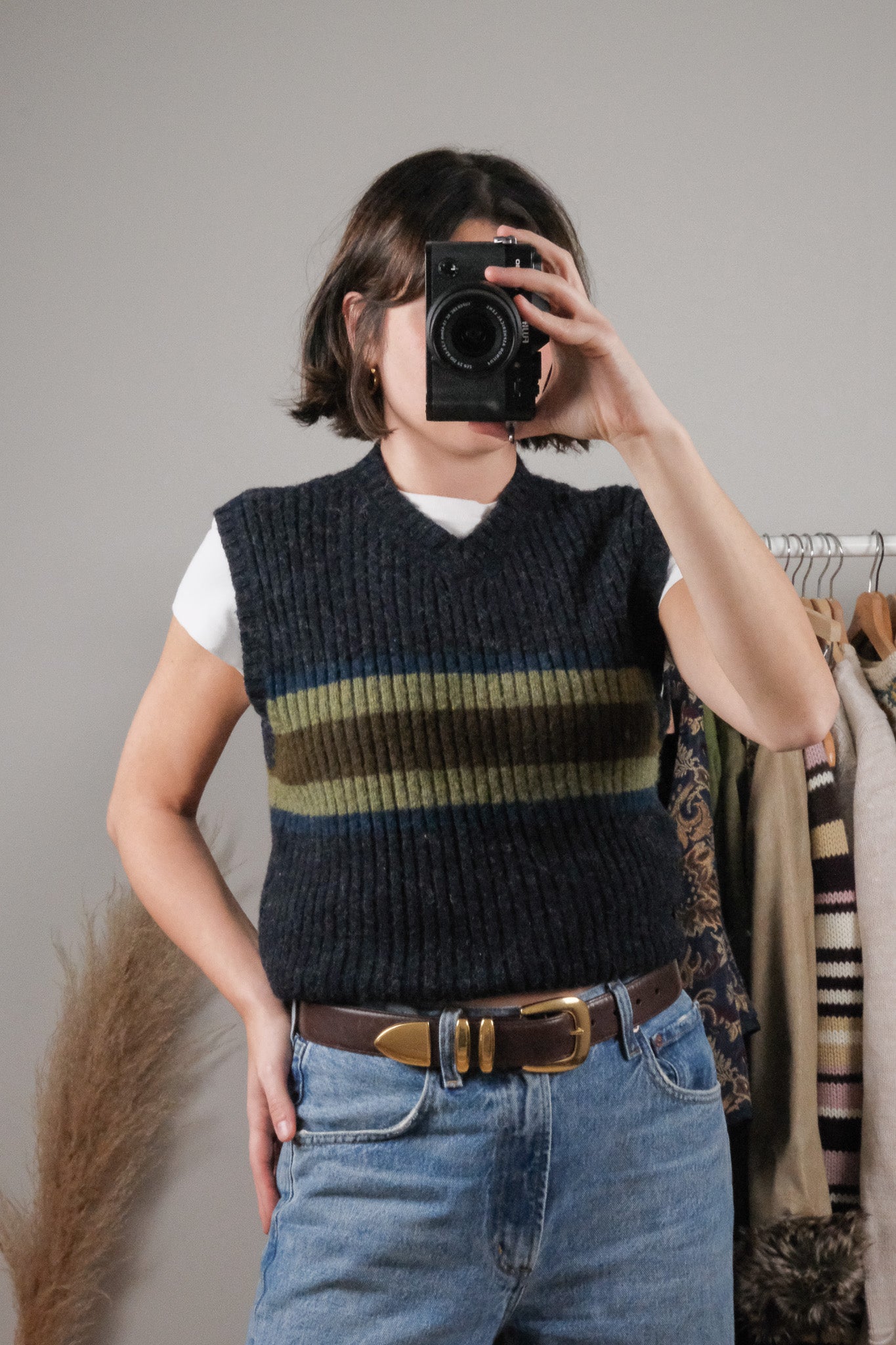 Vintage x 90s Wool Striped Sweater Vest (M)