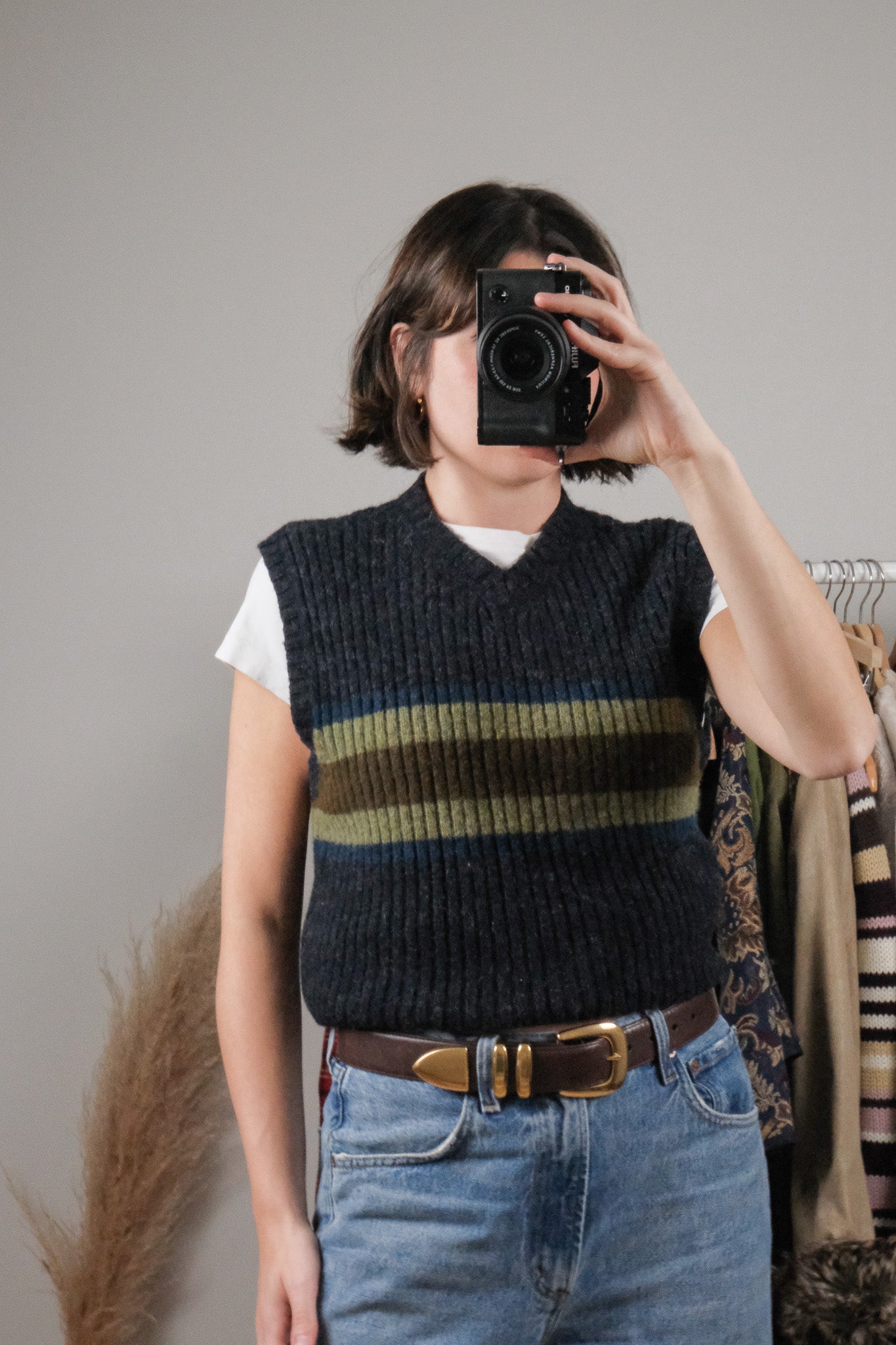 Vintage x 90s Wool Striped Sweater Vest (M)