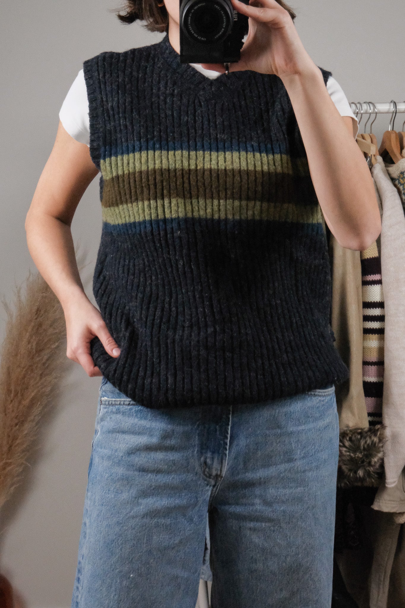Vintage x 90s Wool Striped Sweater Vest (M)